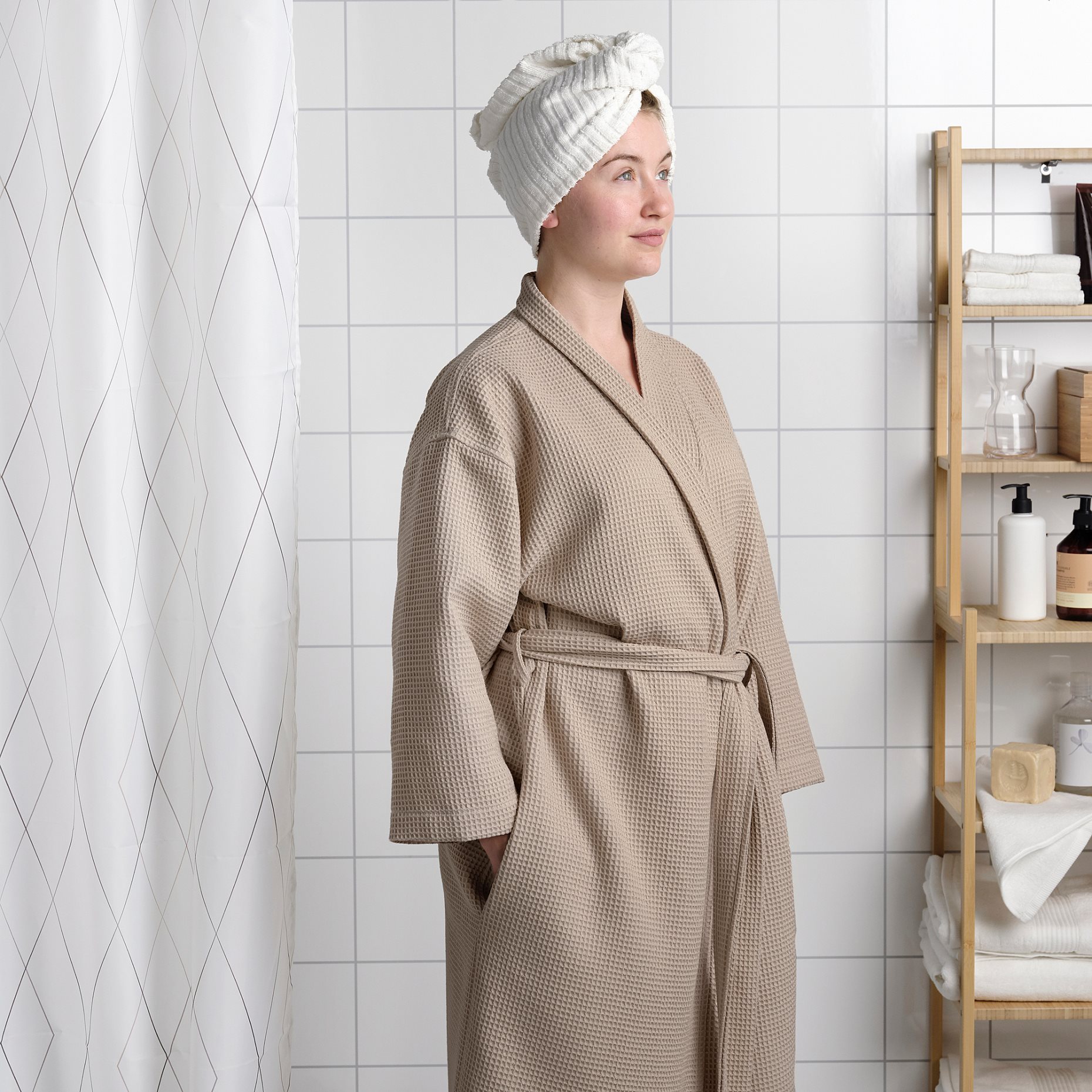 BJÄLVEN, bath robe, S/M, 605.129.79