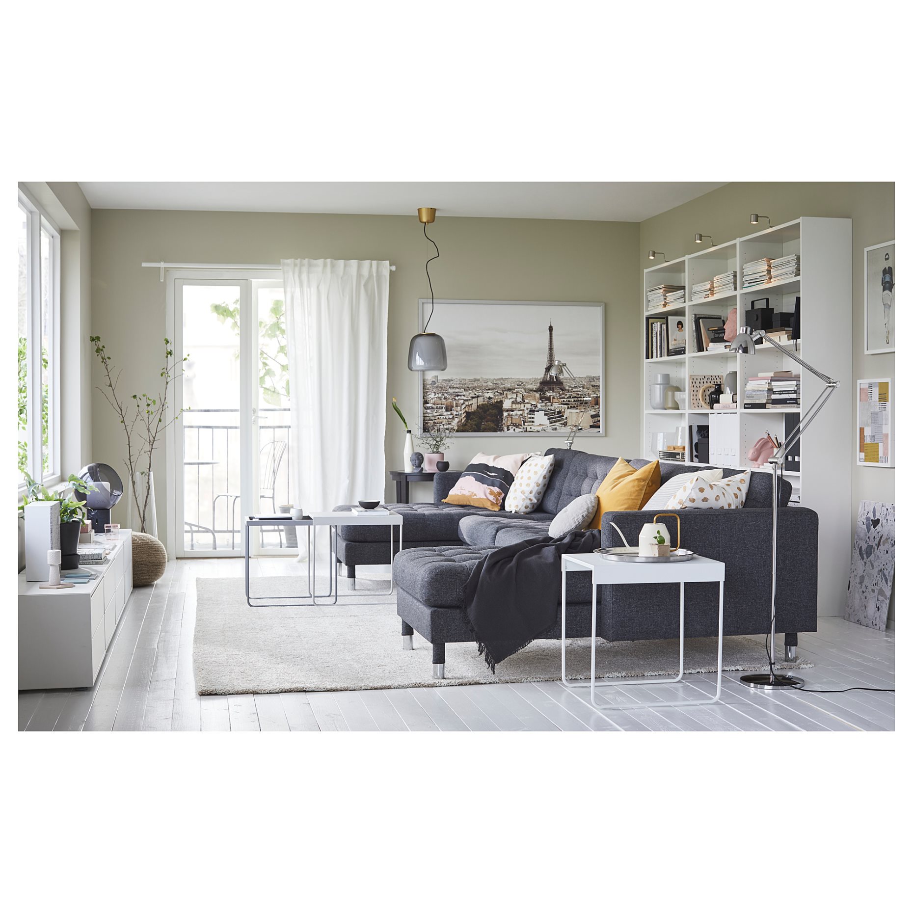 LANDSKRONA, καναπές 5 θέσεων με σεζλόνγκ, 692.699.82