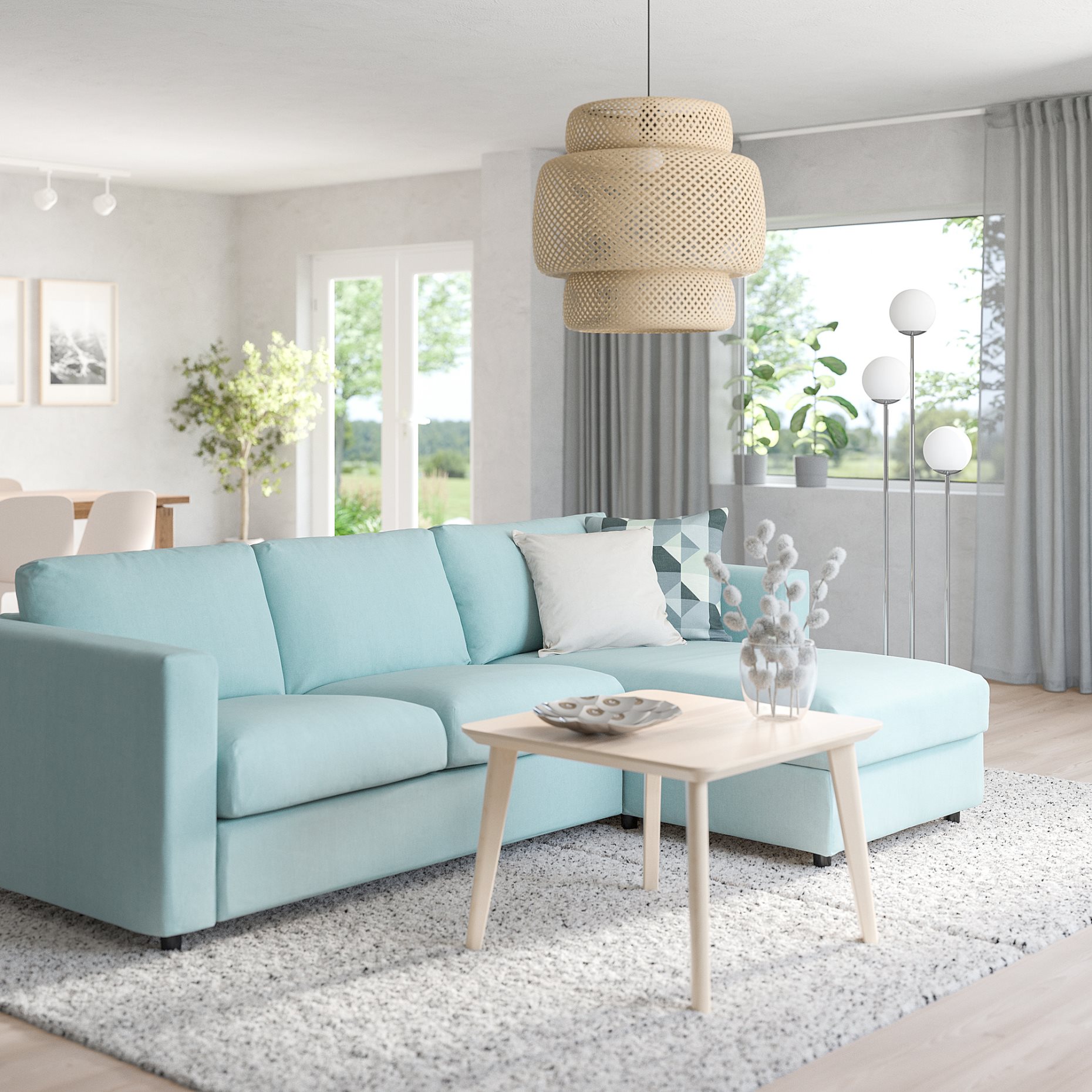 VIMLE, τριθέσιος καναπές με σεζλόνγκ, 693.991.39