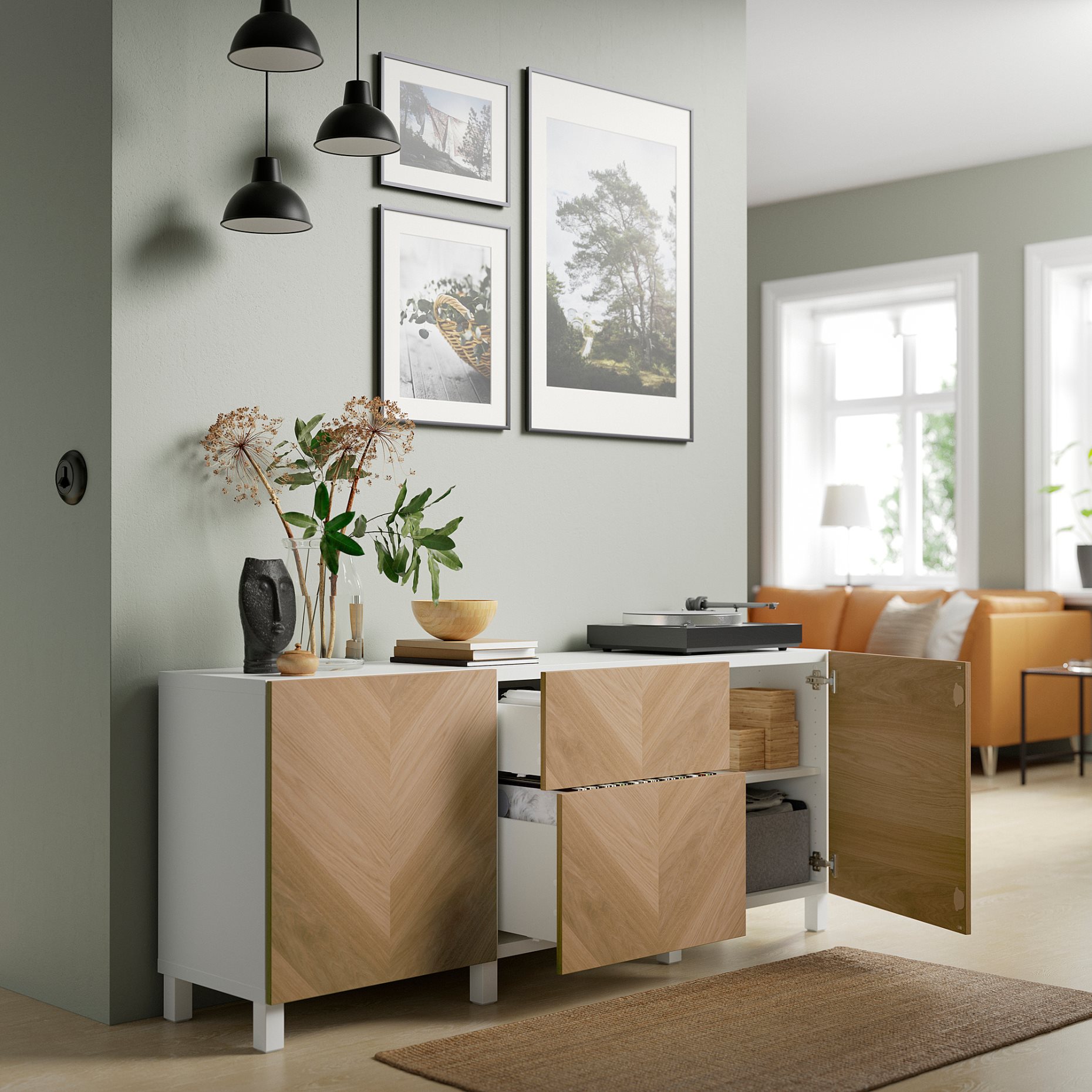 BESTÅ, storage combination with drawers push open, 180x42x74 cm, 694.218.52