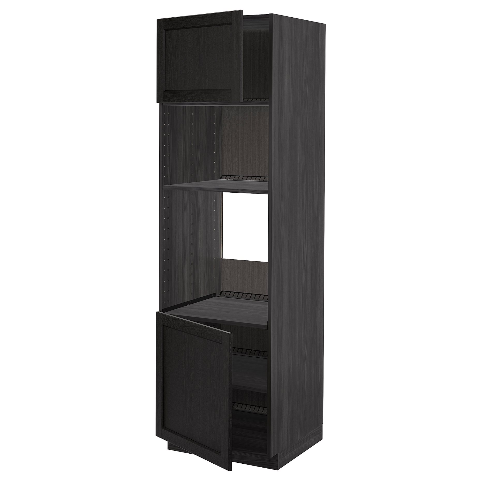 METOD, high cabinet for oven/microwave with 2 doors/shelves, 60x60x200 cm, 694.604.57
