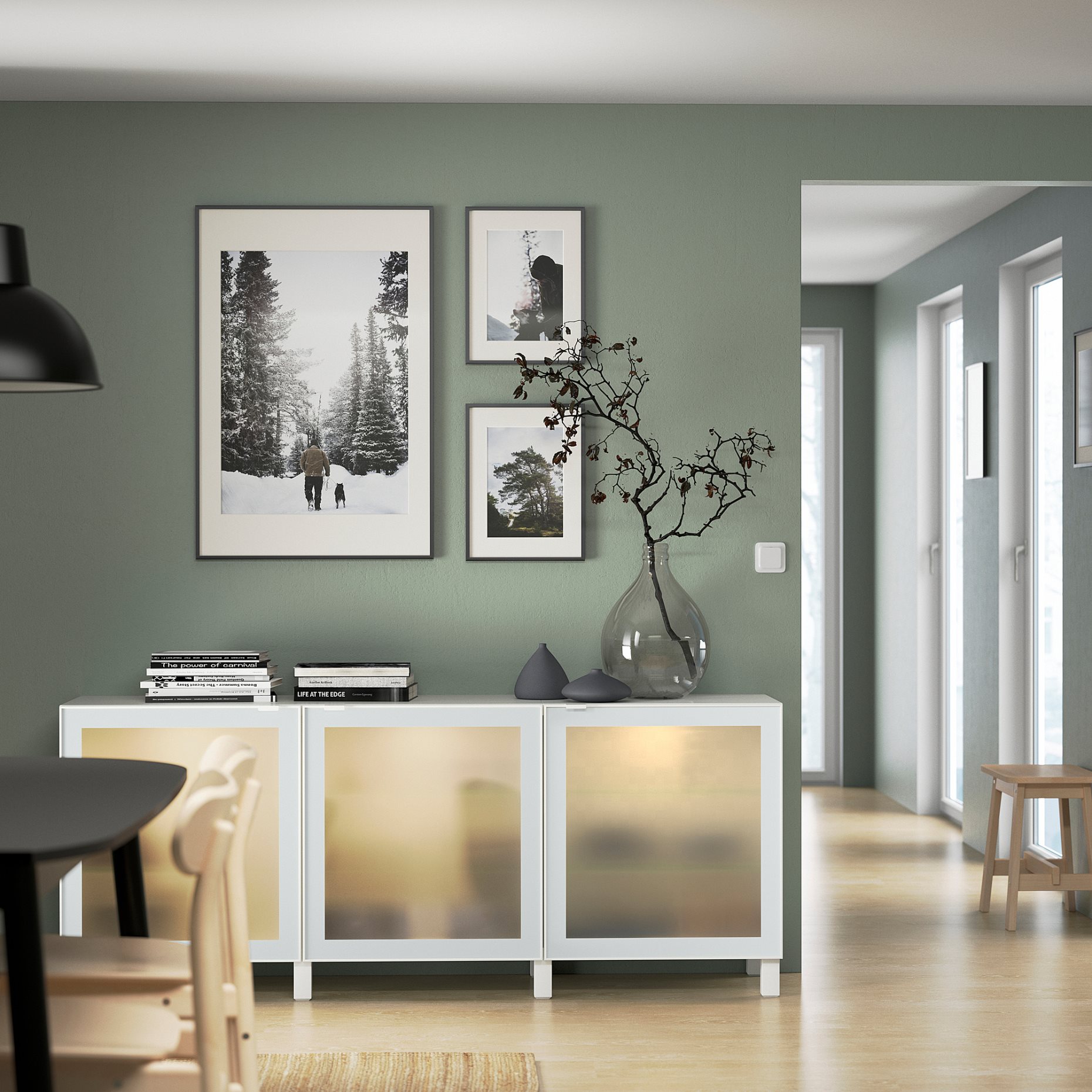 BESTÅ, σύνθεση αποθήκευσης με πόρτες, 180x42x74 cm, 694.888.14