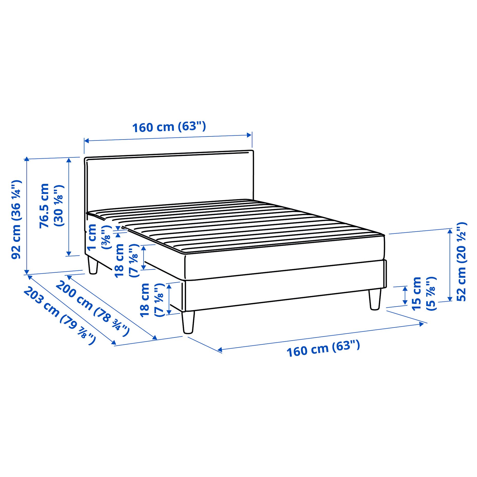 SÄBÖVIK, upholstered bed, 160x200 cm, 704.894.50