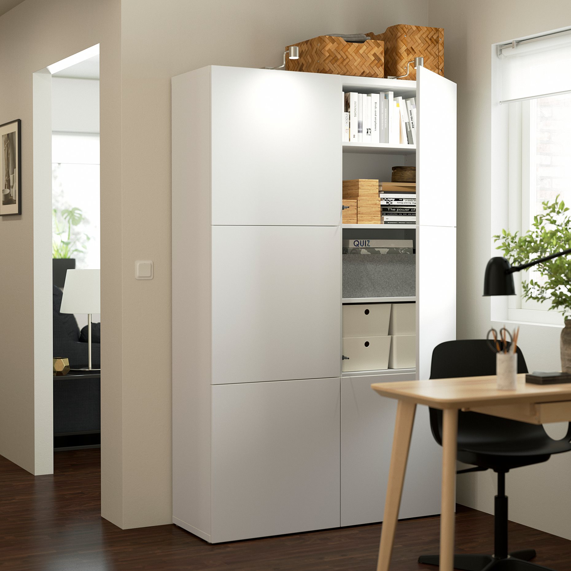 BESTÅ, storage combination with doors, 120x42x193 cm, 790.575.26