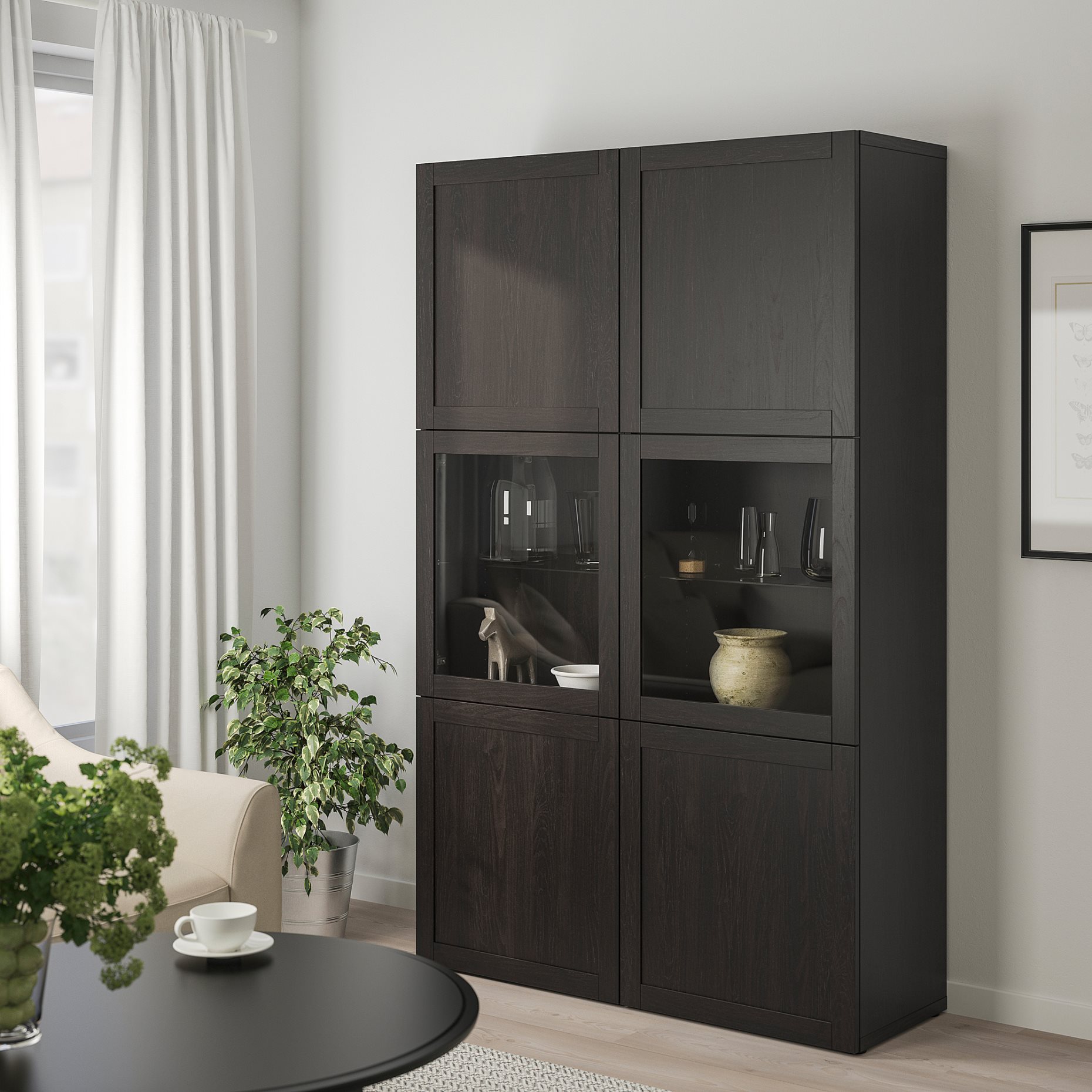 BESTÅ, storage combination w glass doors,, 120x42x193 cm, 790.594.36