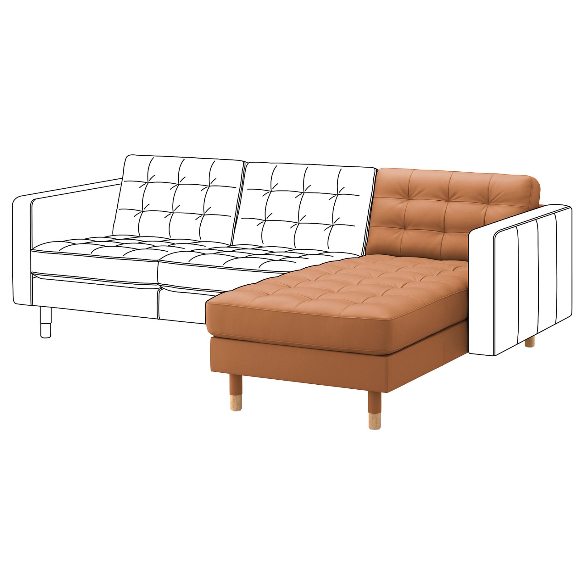 LANDSKRONA, chaise longue, add-on unit, 792.691.80