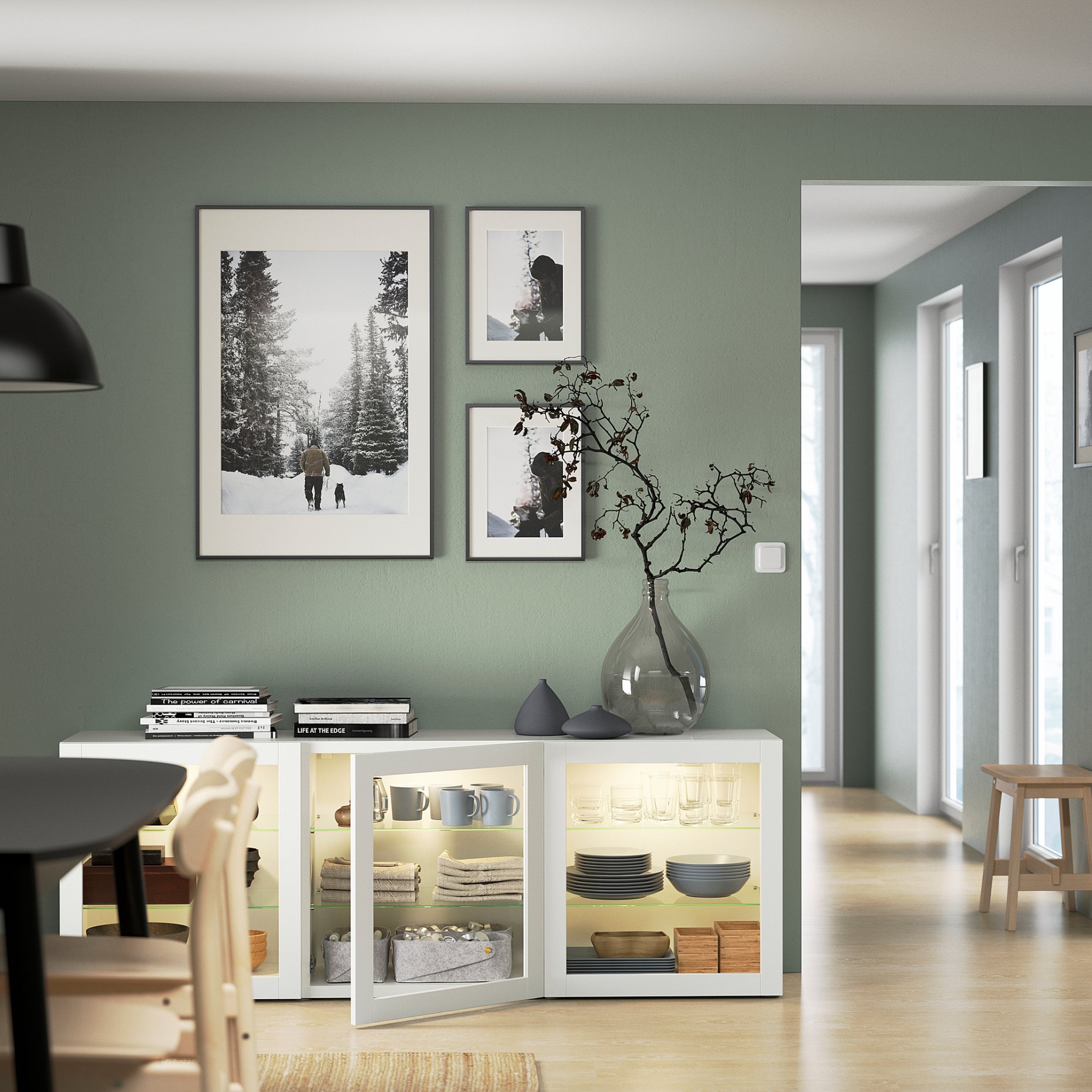 BESTÅ, storage combination with doors, 180x42x65 cm, 793.250.39