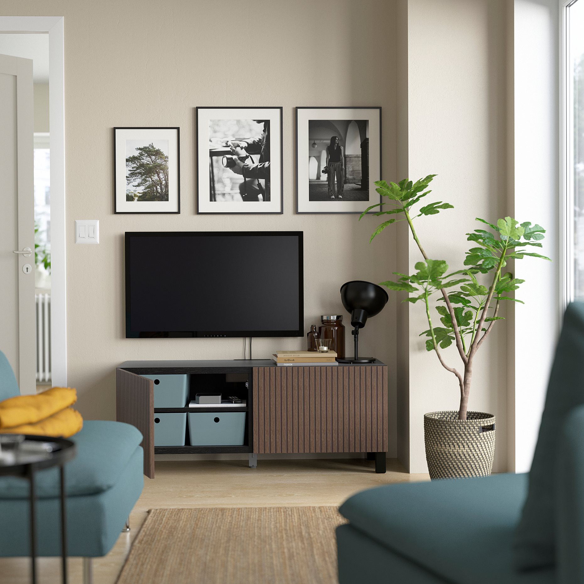 BESTÅ, TV bench with doors, 120x42x48 cm, 794.198.96