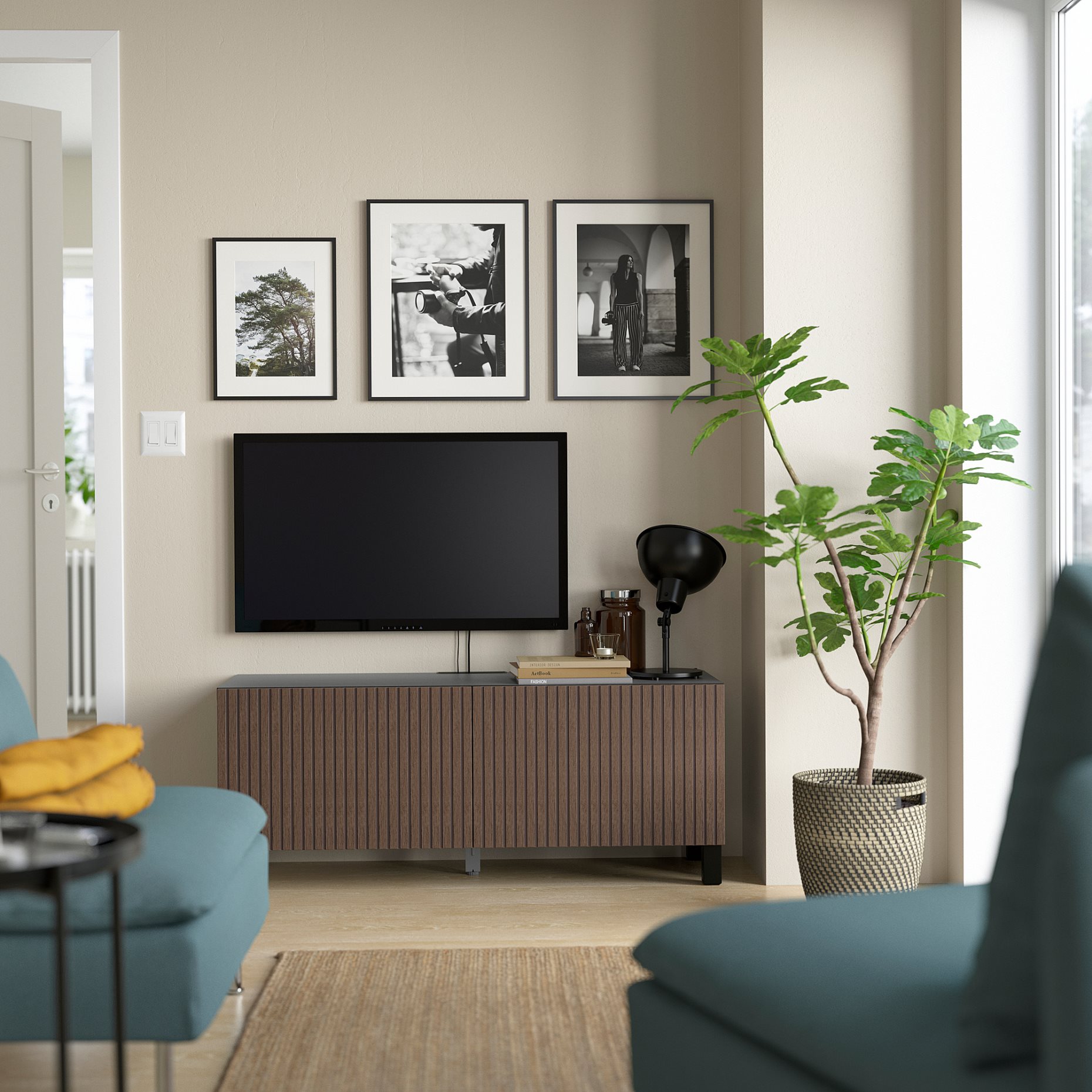BESTÅ, TV bench with doors, 120x42x48 cm, 794.198.96