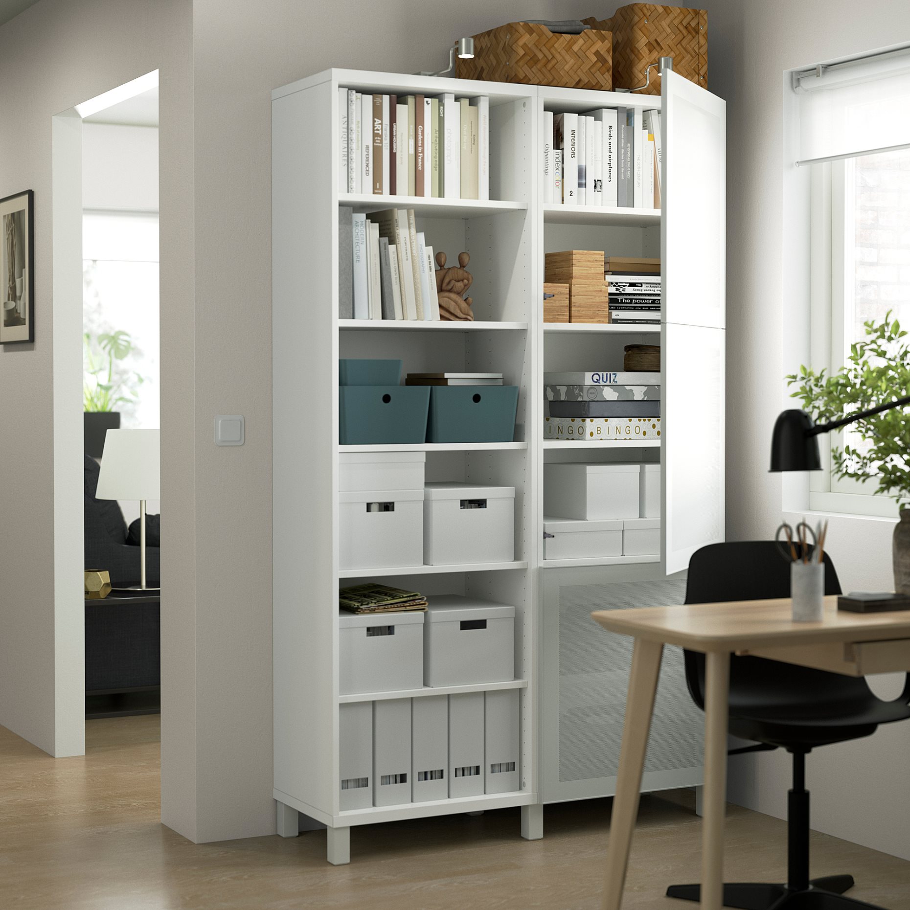BESTÅ, storage combination with doors, 120x42x202 cm, 794.216.96