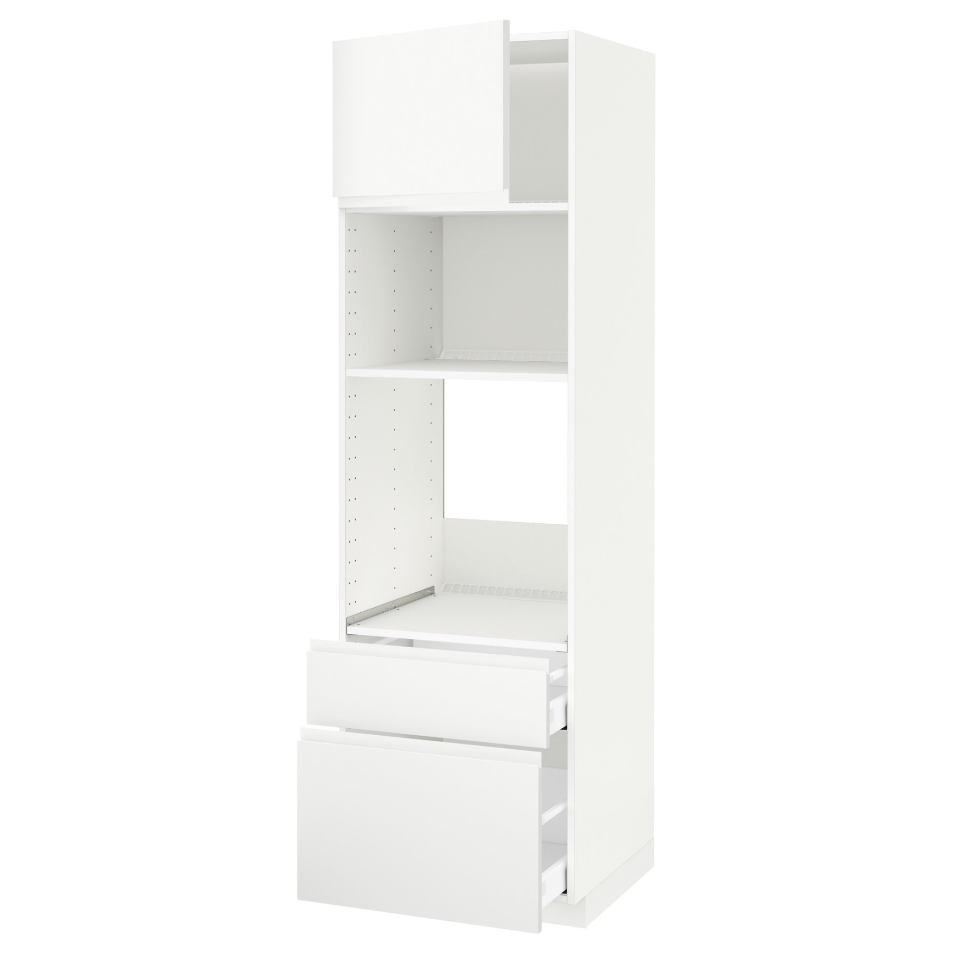 METOD, high cabinet for oven/microwave with door/2 drawers, 60x60x200 cm, 794.552.24