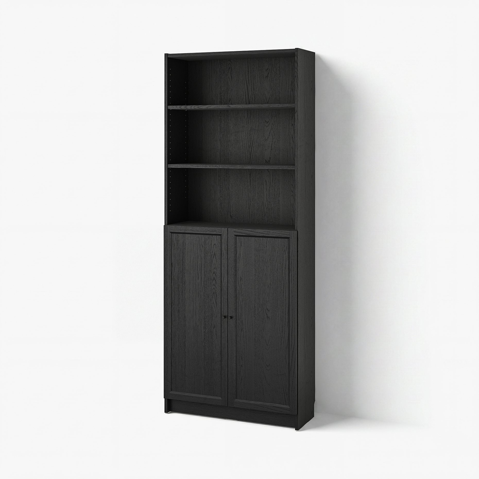 BILLY/OXBERG, bookcase with doors, 80x30x202 cm, 794.833.64