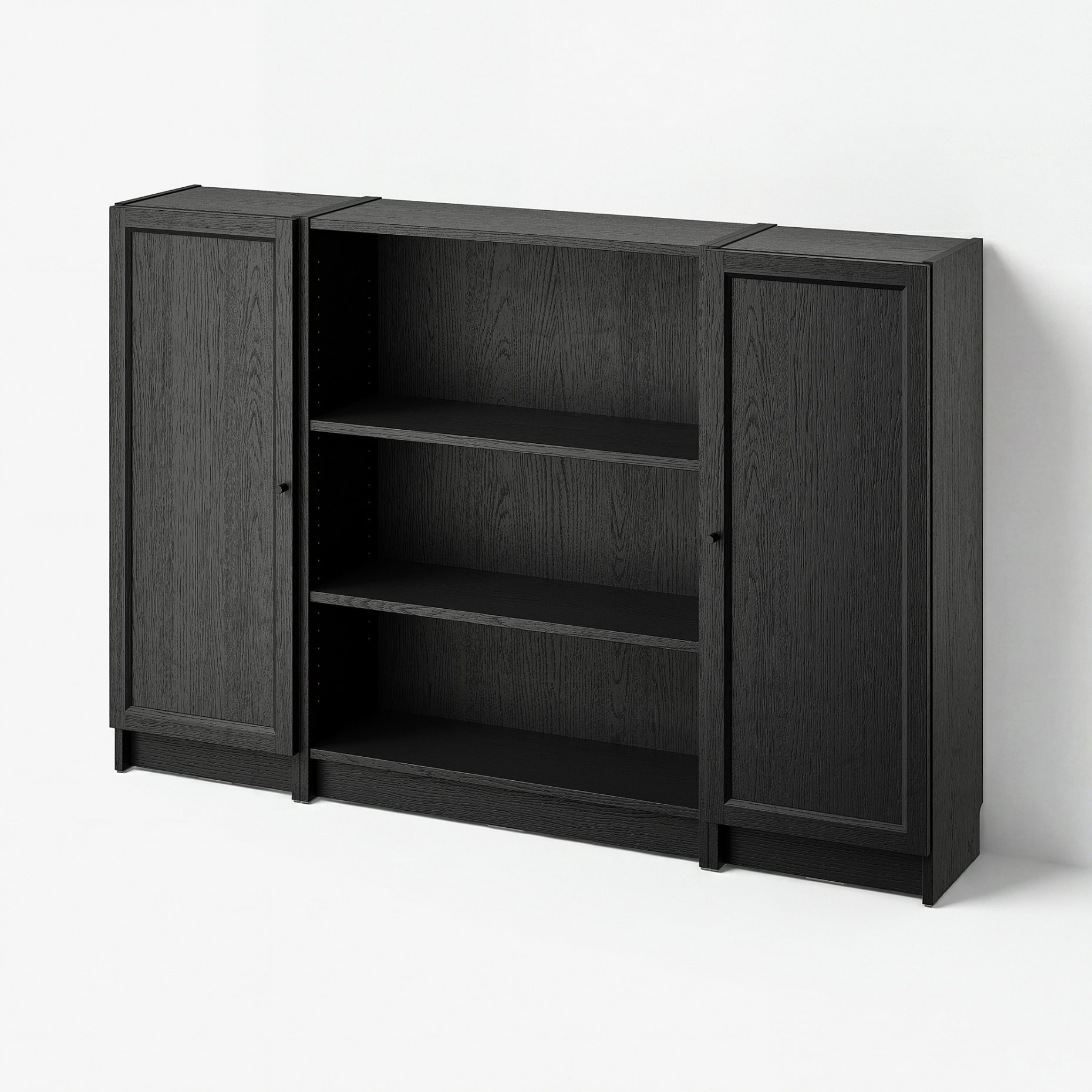 BILLY/OXBERG, bookcase combination with doors, 160x106 cm, 794.835.90