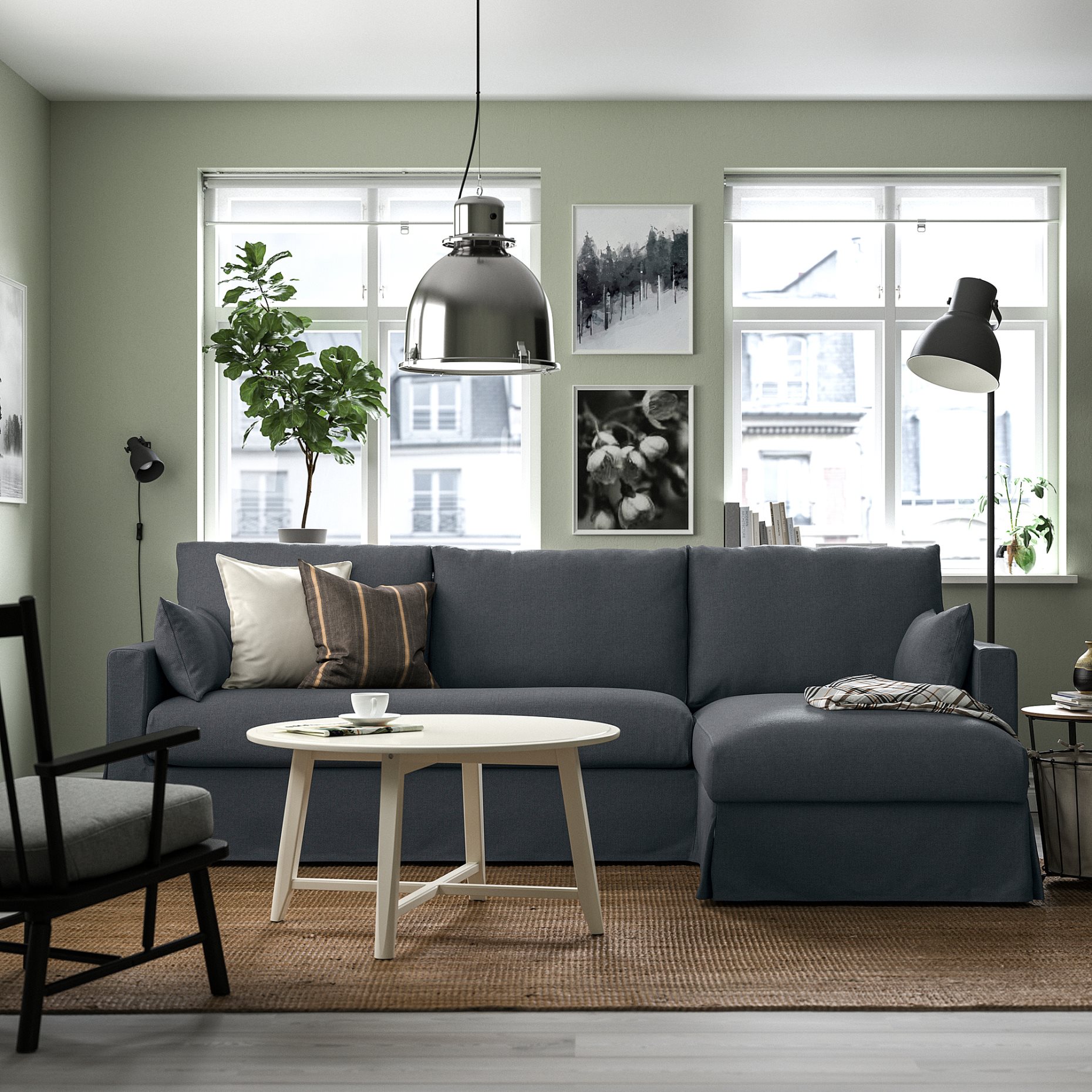 HYLTARP, 3-seat sofa with chaise longue, right, 795.149.64