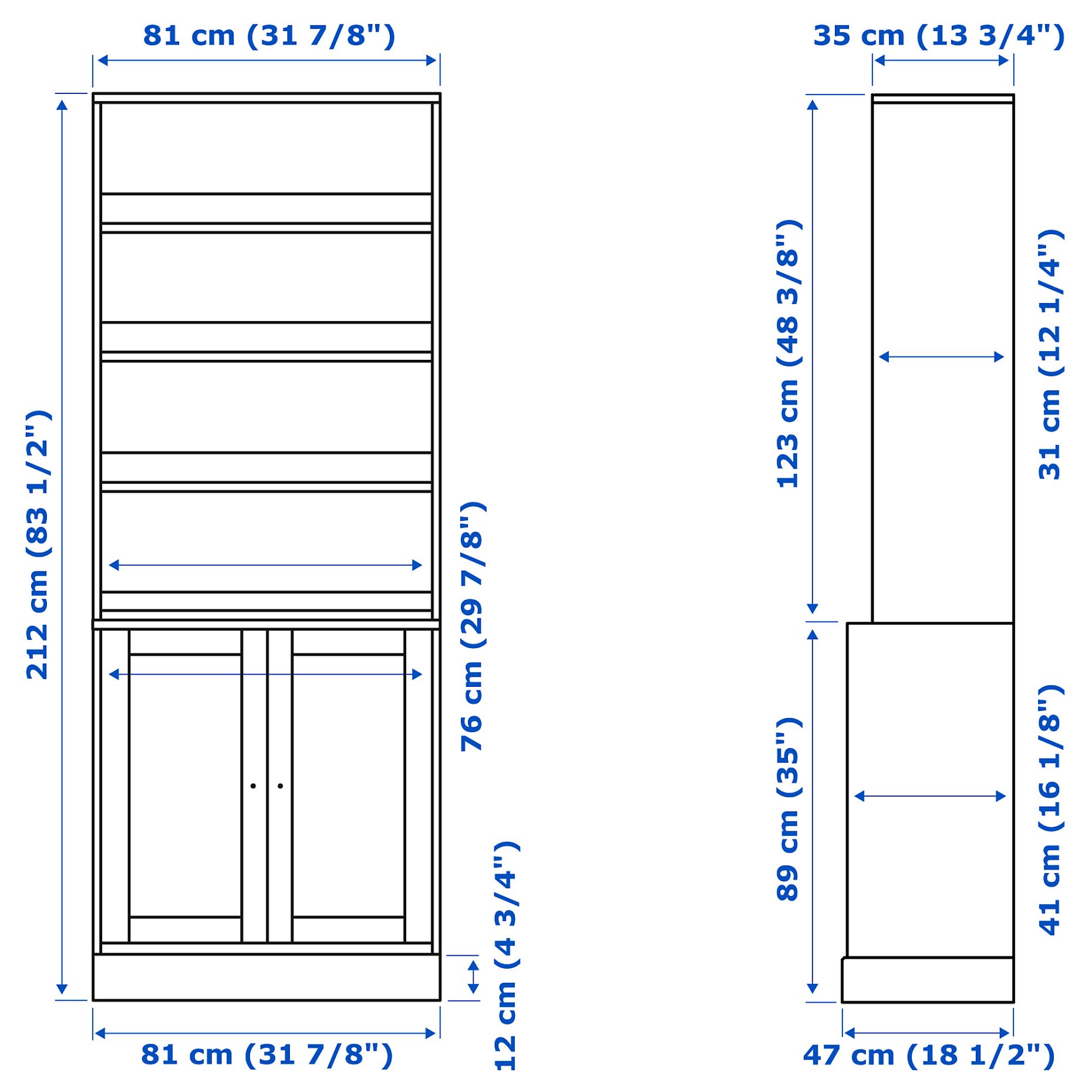 HAVSTA, storage combination, 81x47x212 cm, 795.346.79