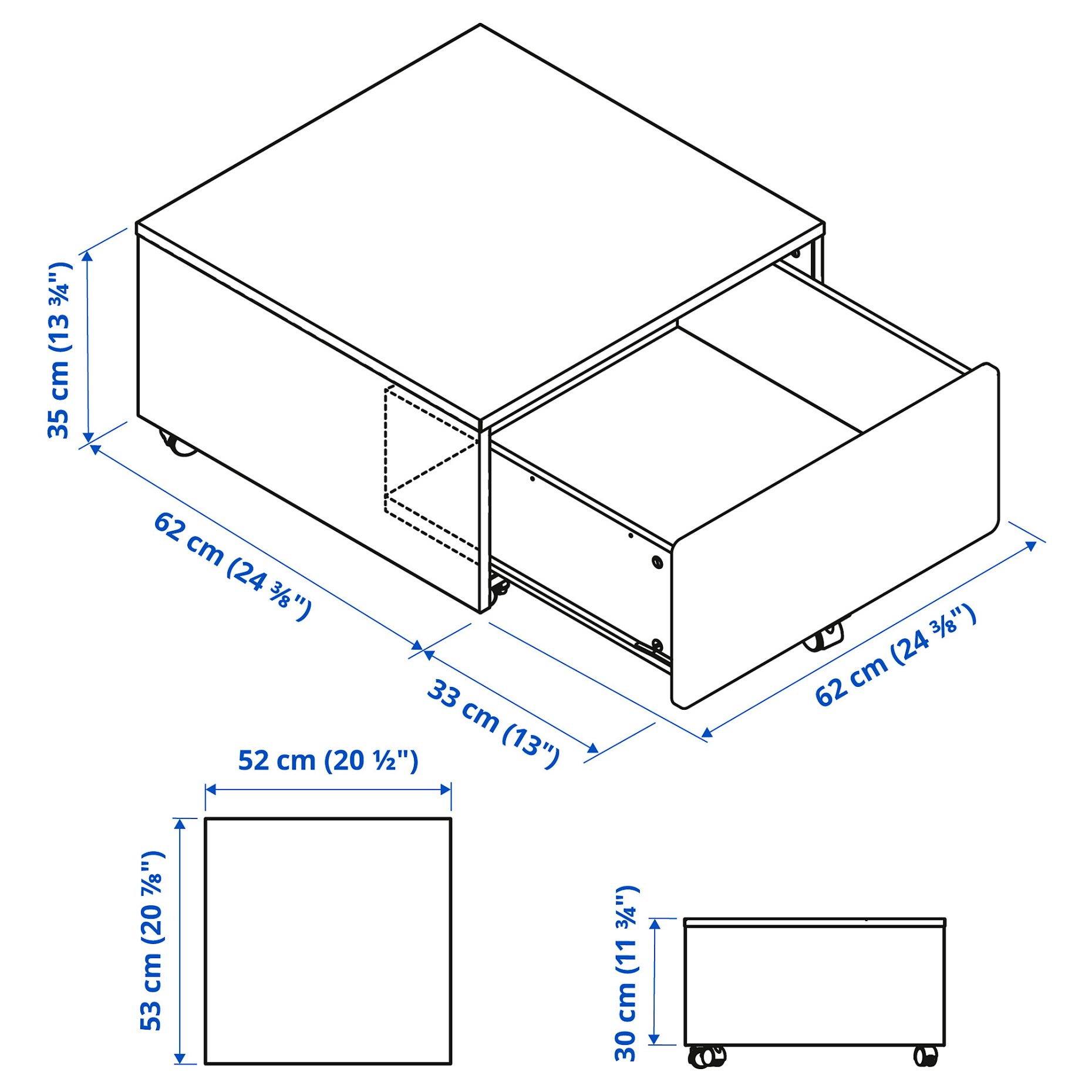 SLÄKT, storage box with castors, 803.629.74