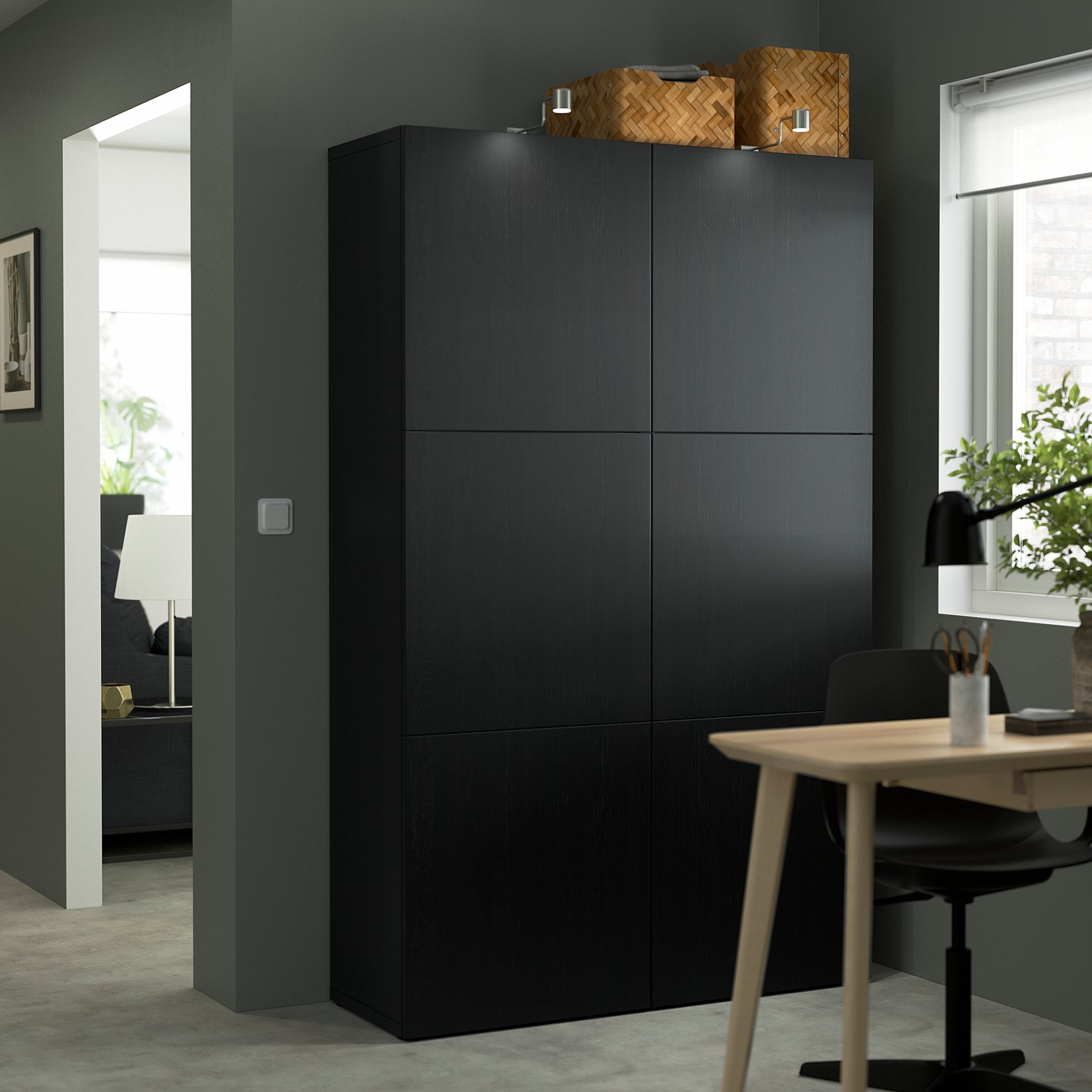 BESTÅ, storage combination with doors, 120x42x193 cm, 890.579.03