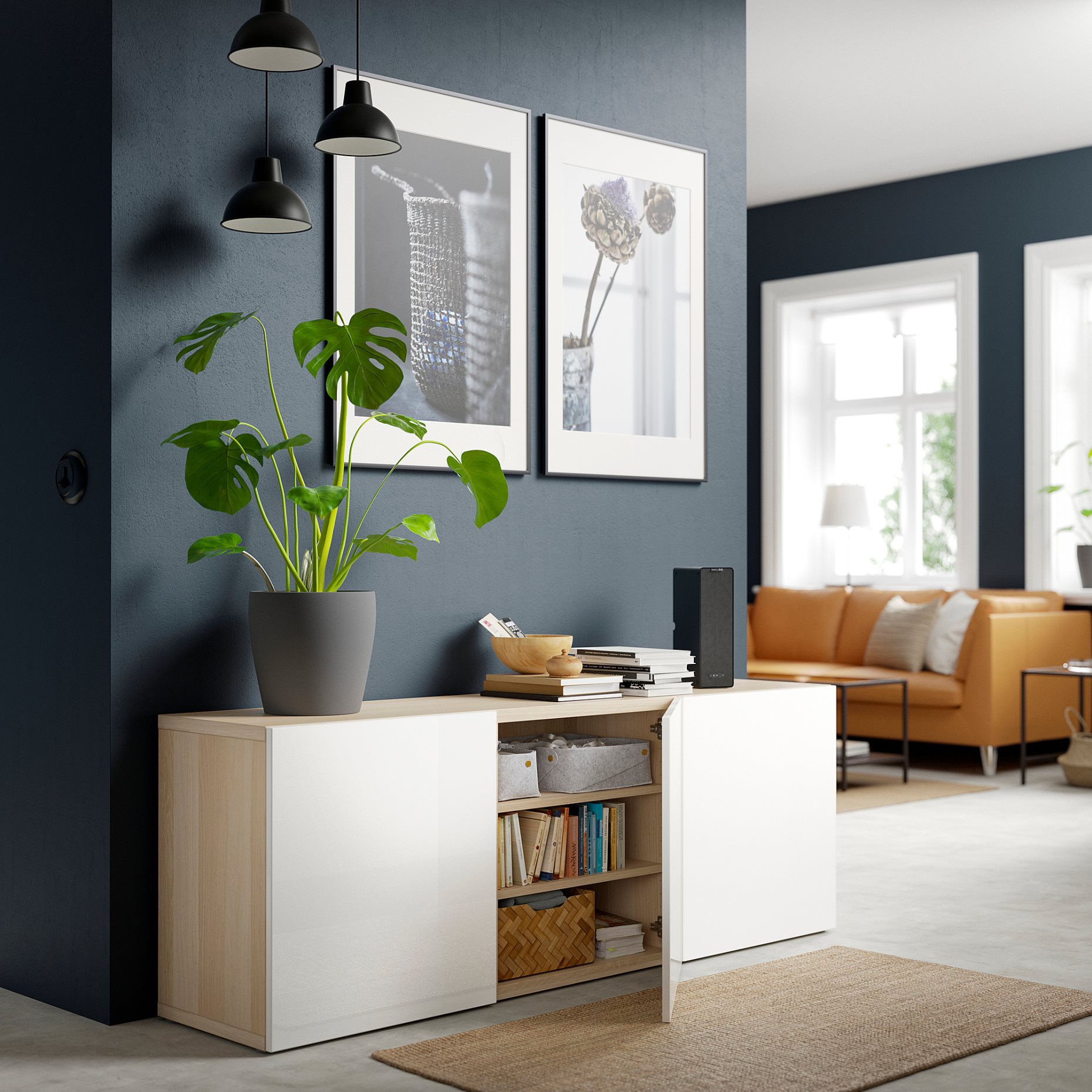 BESTÅ, storage combination with doors, 180x42x65 cm, 893.249.92