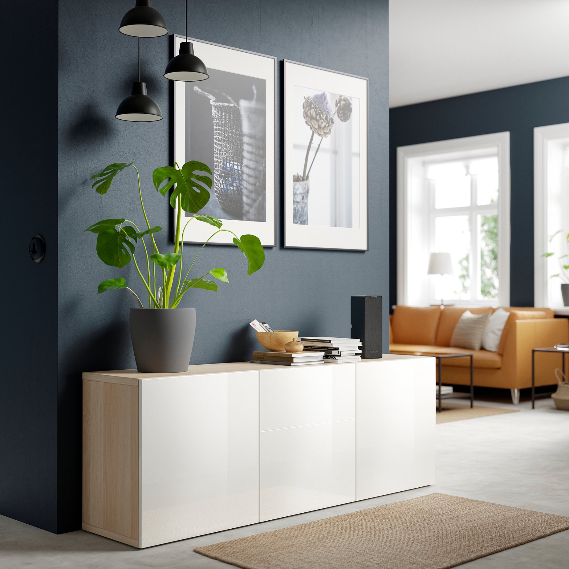 BESTÅ, storage combination with doors, 180x42x65 cm, 893.249.92