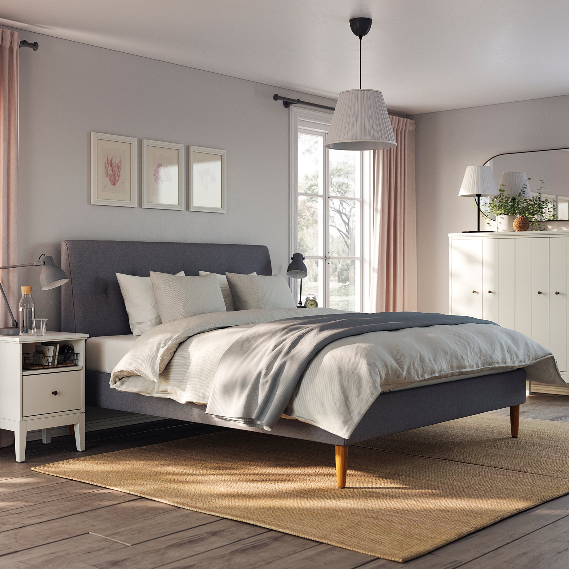 IDANÄS, κρεβάτι με επένδυση, 180x200 cm, 904.589.47