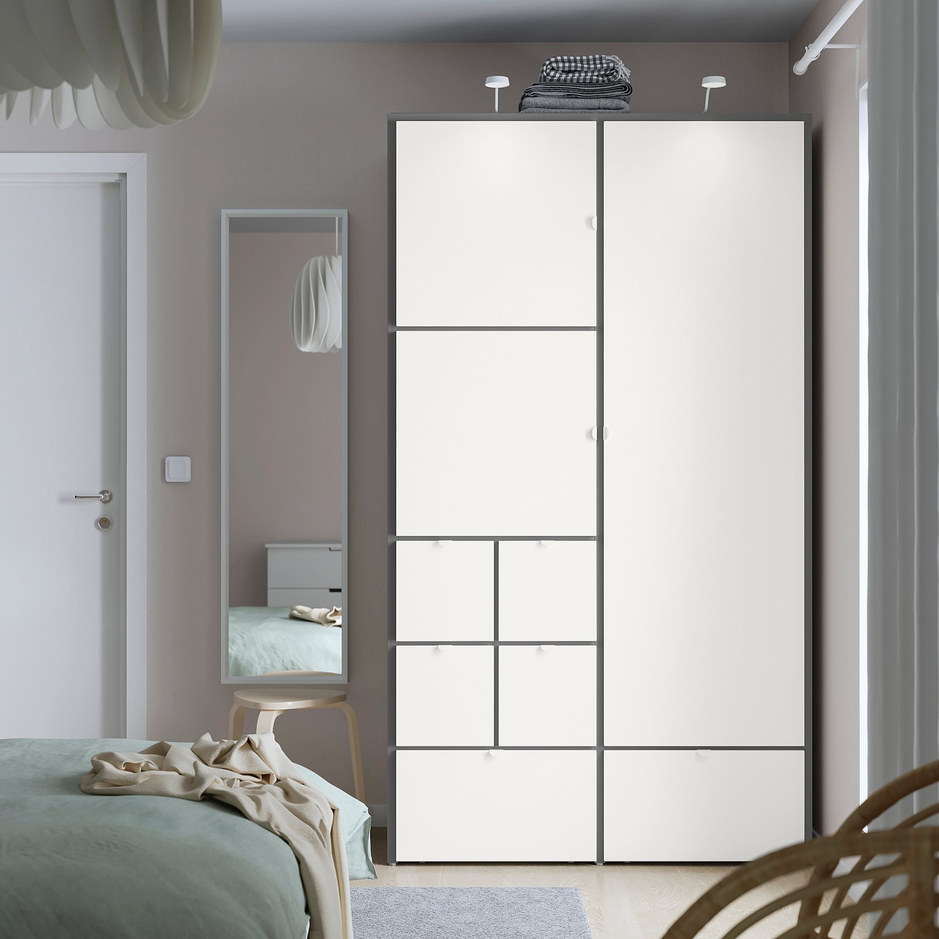 VISTHUS, wardrobe, 122x59x216 cm, 904.934.46