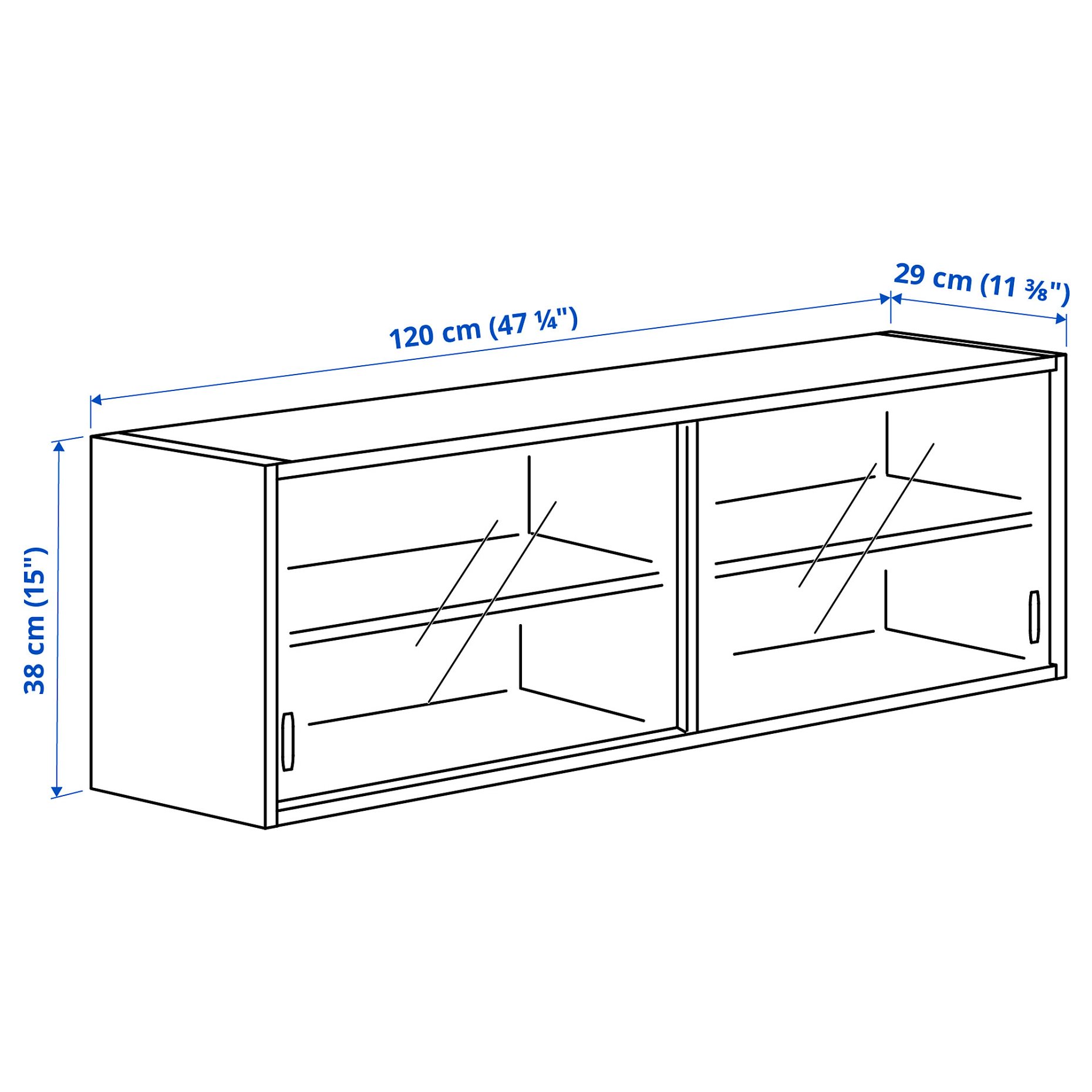 KNOXHULT, ντουλάπι τοίχου με συρόμενες πόρτες, 120x29x37.5 cm, 906.210.81