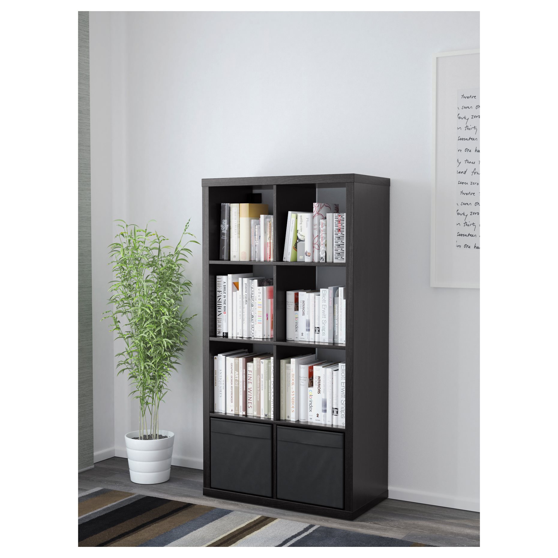 KALLAX, shelving unit with 2 inserts, 990.272.27