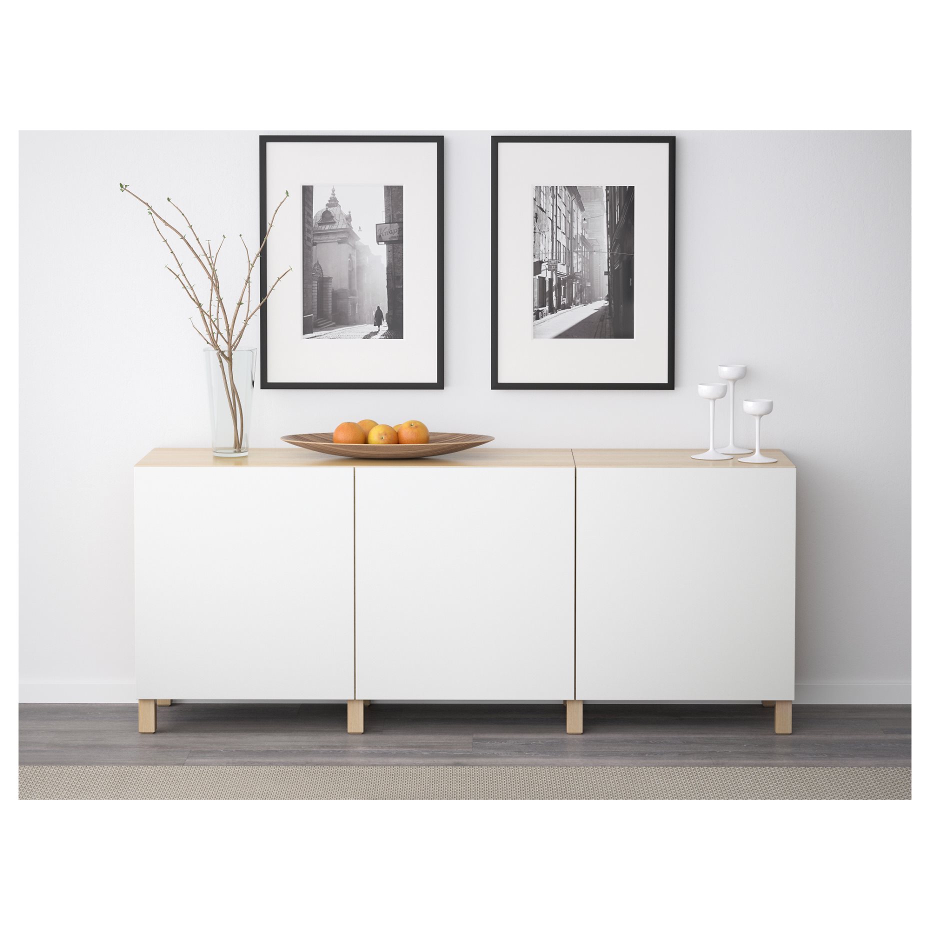 BESTÅ, σύνθεση αποθήκευσης με πόρτες, 180x42x74 cm, 991.397.34