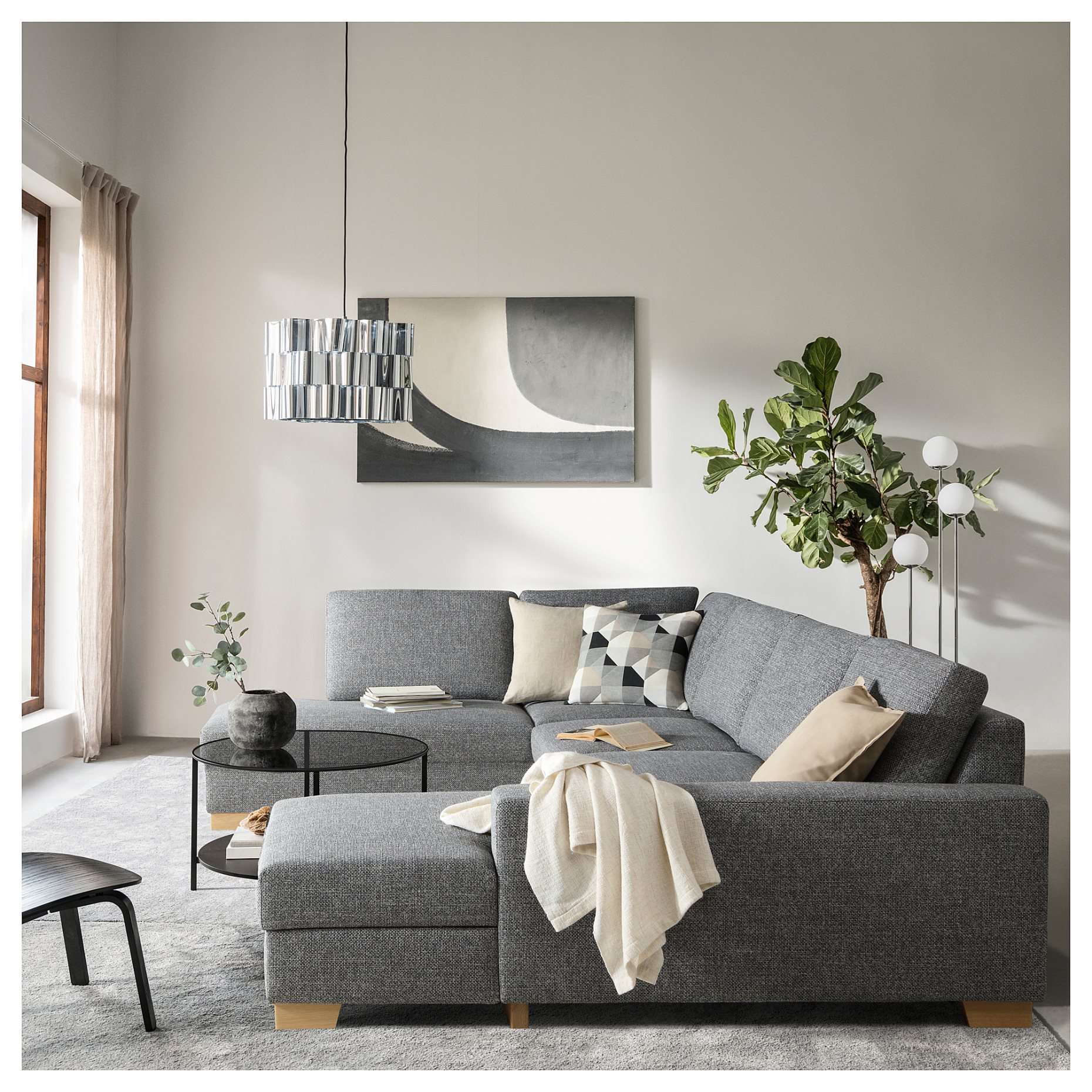 SÖRVALLEN, corner sofa 5-seat with chaise longue/right, 993.147.80