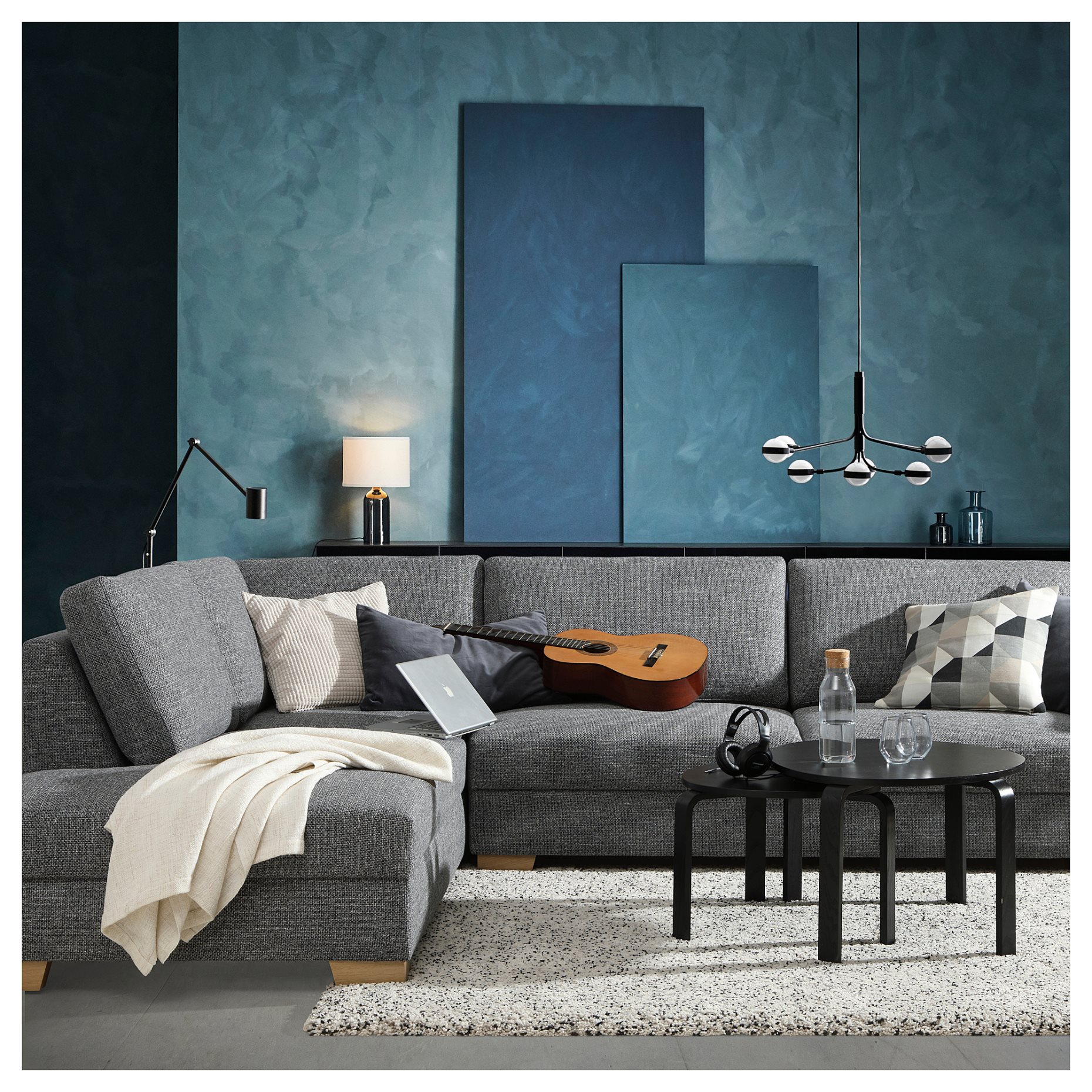 SÖRVALLEN, corner sofa 5-seat with chaise longue/right, 993.147.80