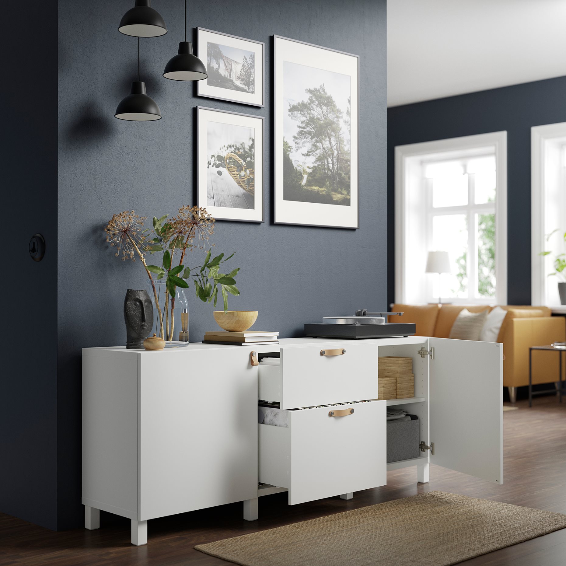 BESTÅ, storage combination with drawers push open, 180x42x74 cm, 994.126.86