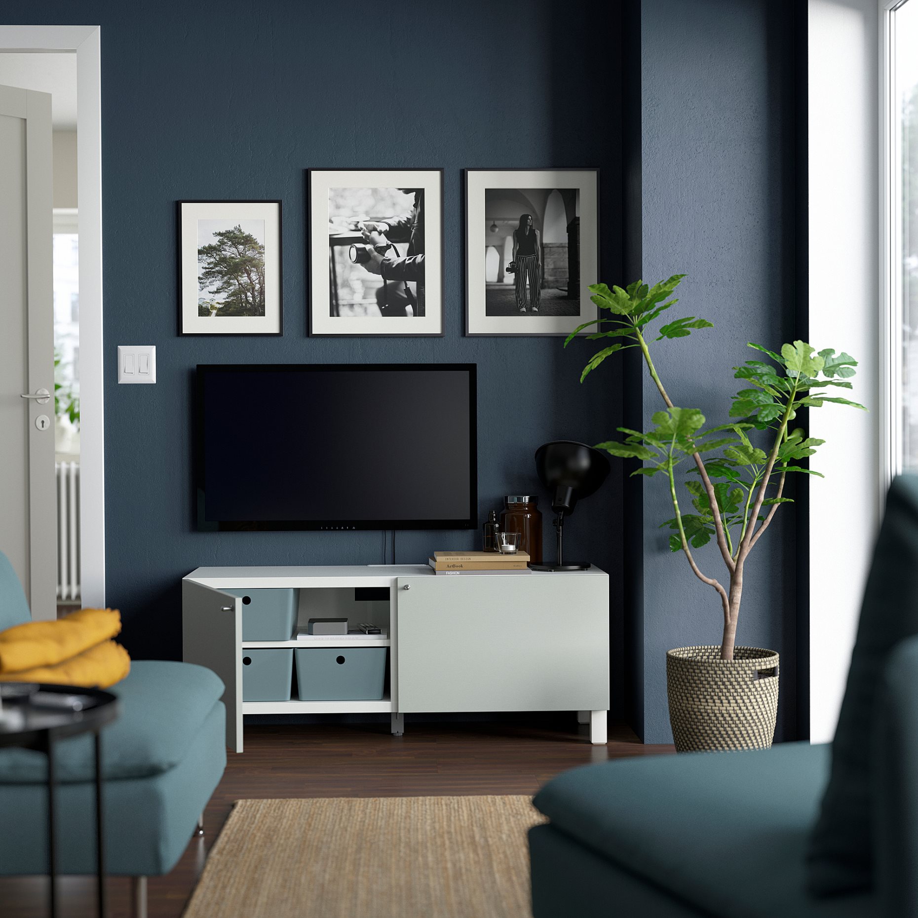 BESTÅ, TV bench with doors, 120x42x48 cm, 994.194.52