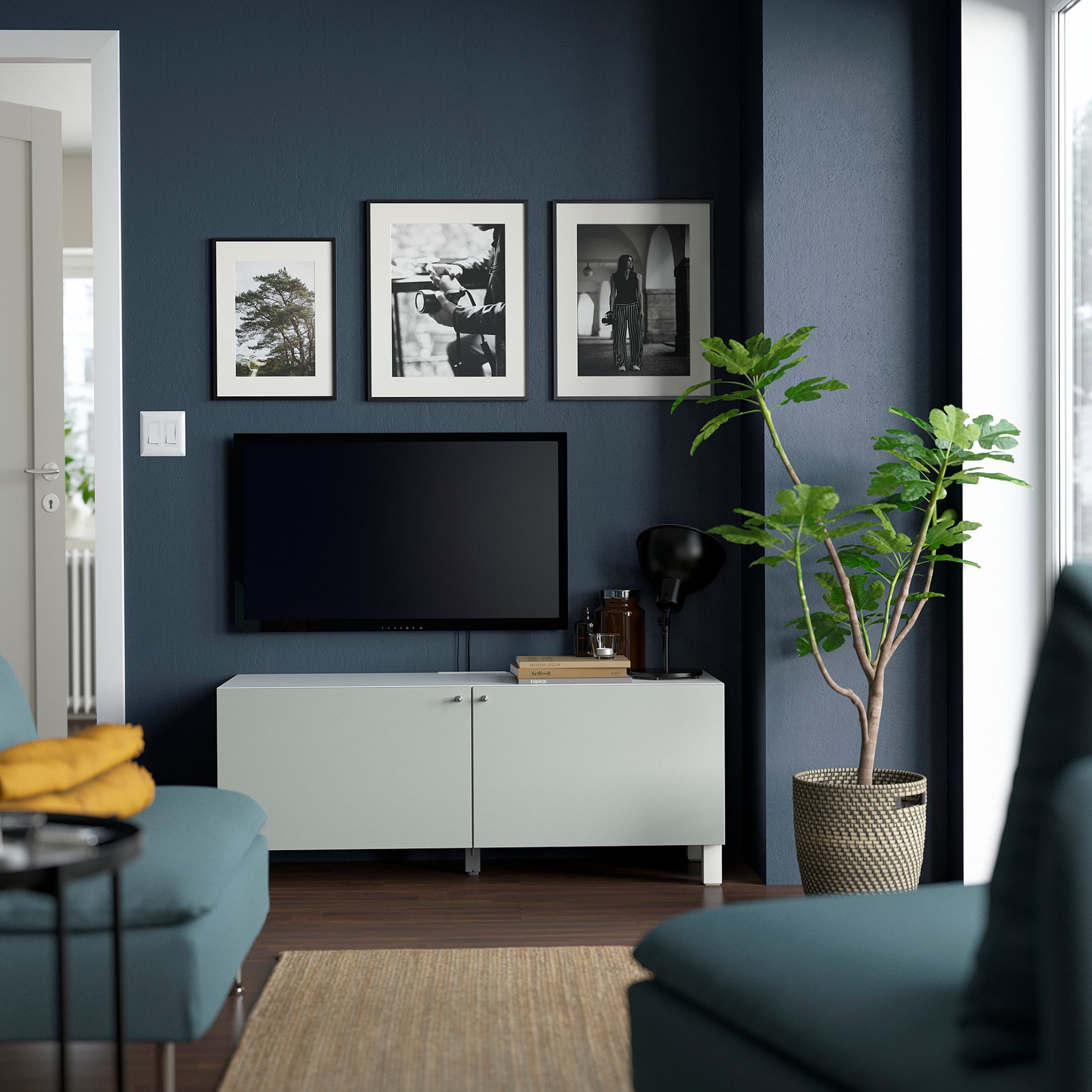 BESTÅ, TV bench with doors, 120x42x48 cm, 994.194.52