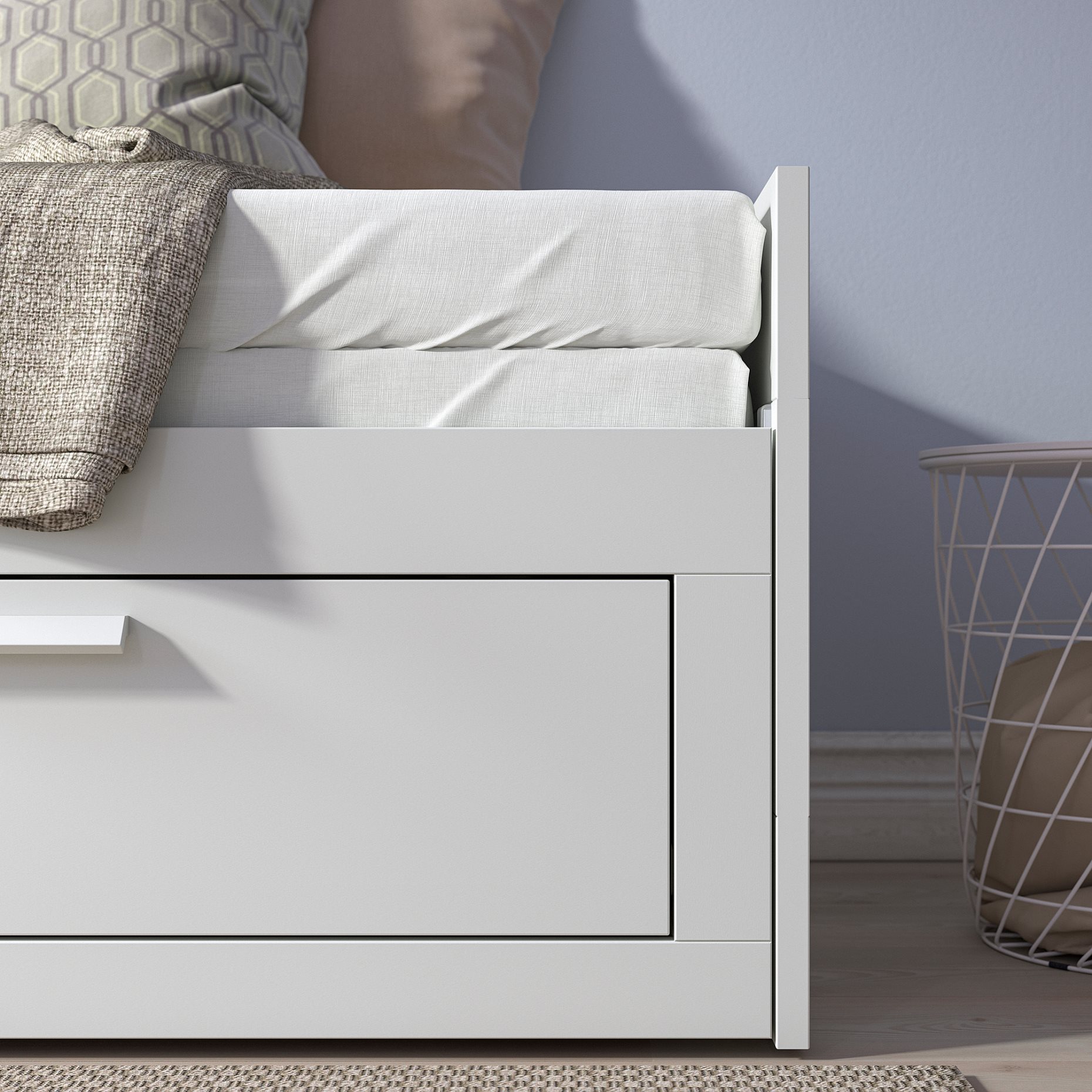 BRIMNES, κρεβάτι επισκέπτη day bed 2 συρτάρια/2 στρώματα, 80x200 cm, 994.945.02