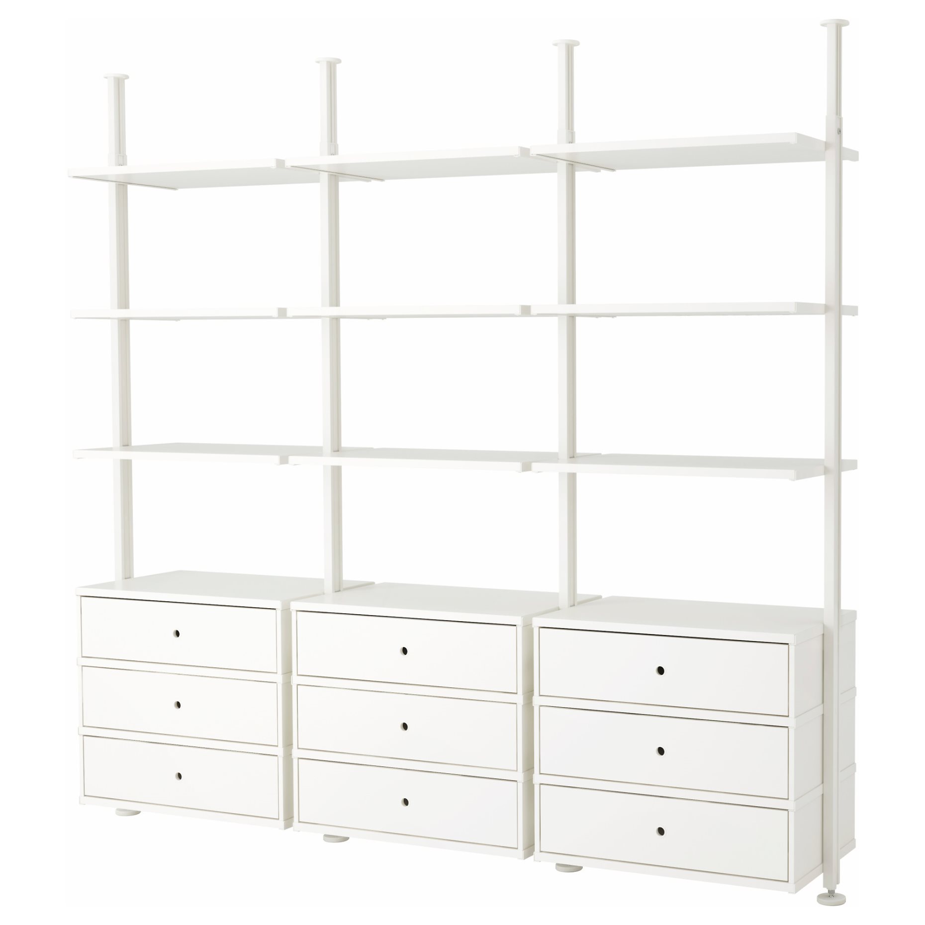 ELVARLI, open storage combination, 258x51x222-350 cm, 091.878.09