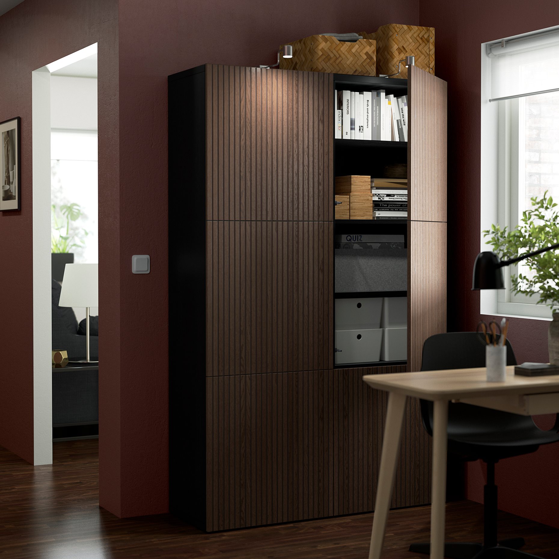 BESTÅ, storage combination with doors, 120x42x193 cm, 094.216.71