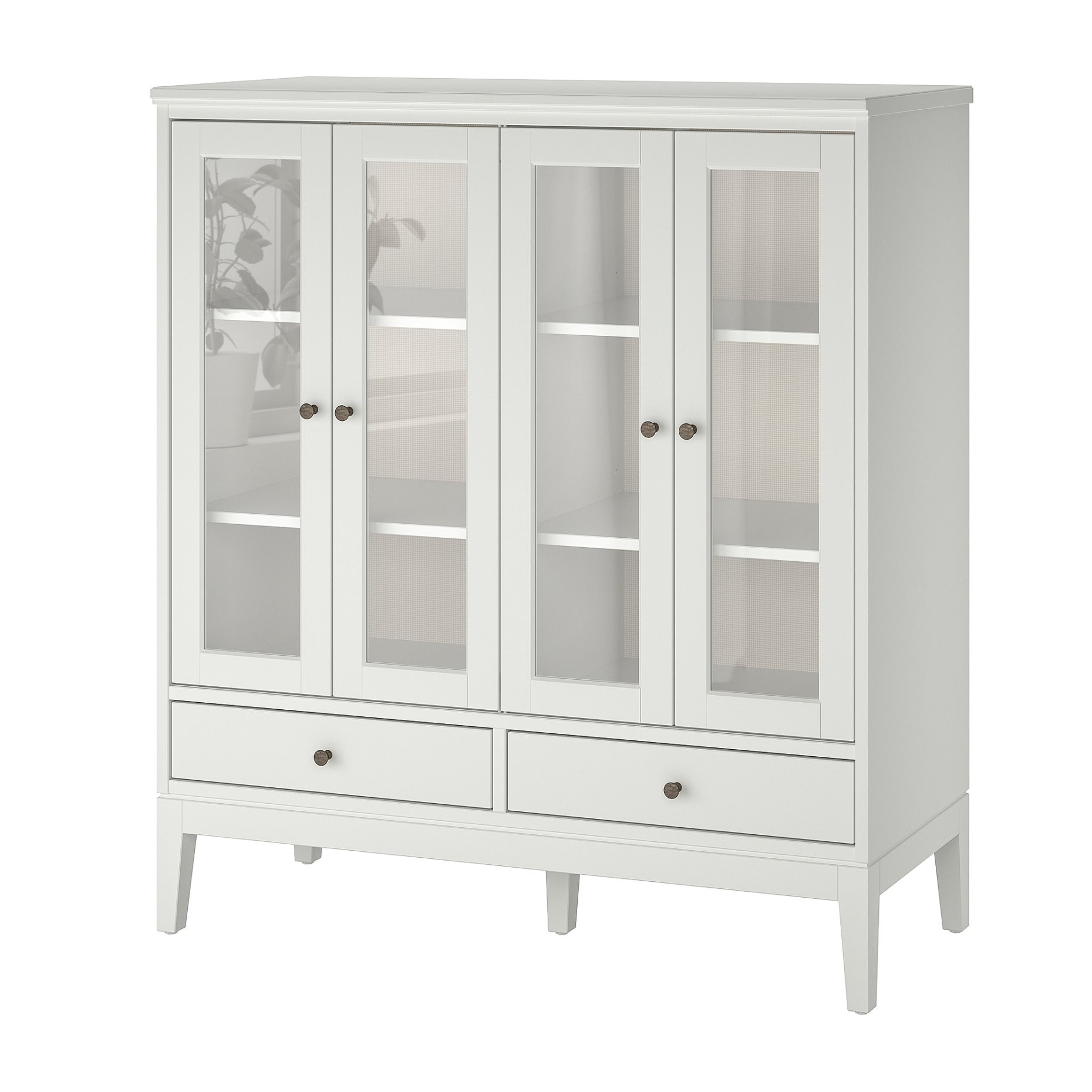 IDANÄS, cabinet with bi-folded glass doors, 121x50x135 cm, 104.960.38