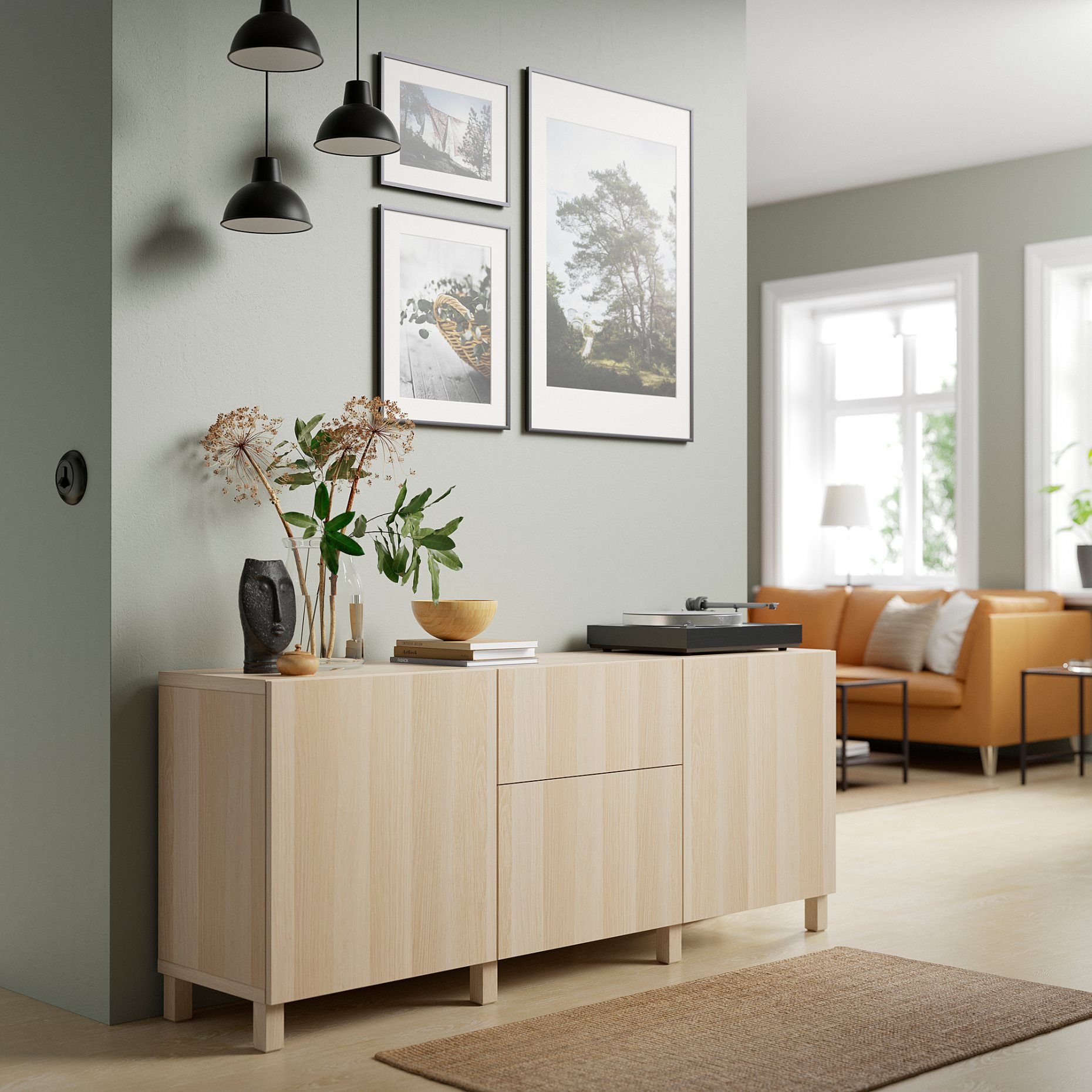 BESTÅ, storage combination with drawers soft-closing, 180x42x74 cm, 191.956.39