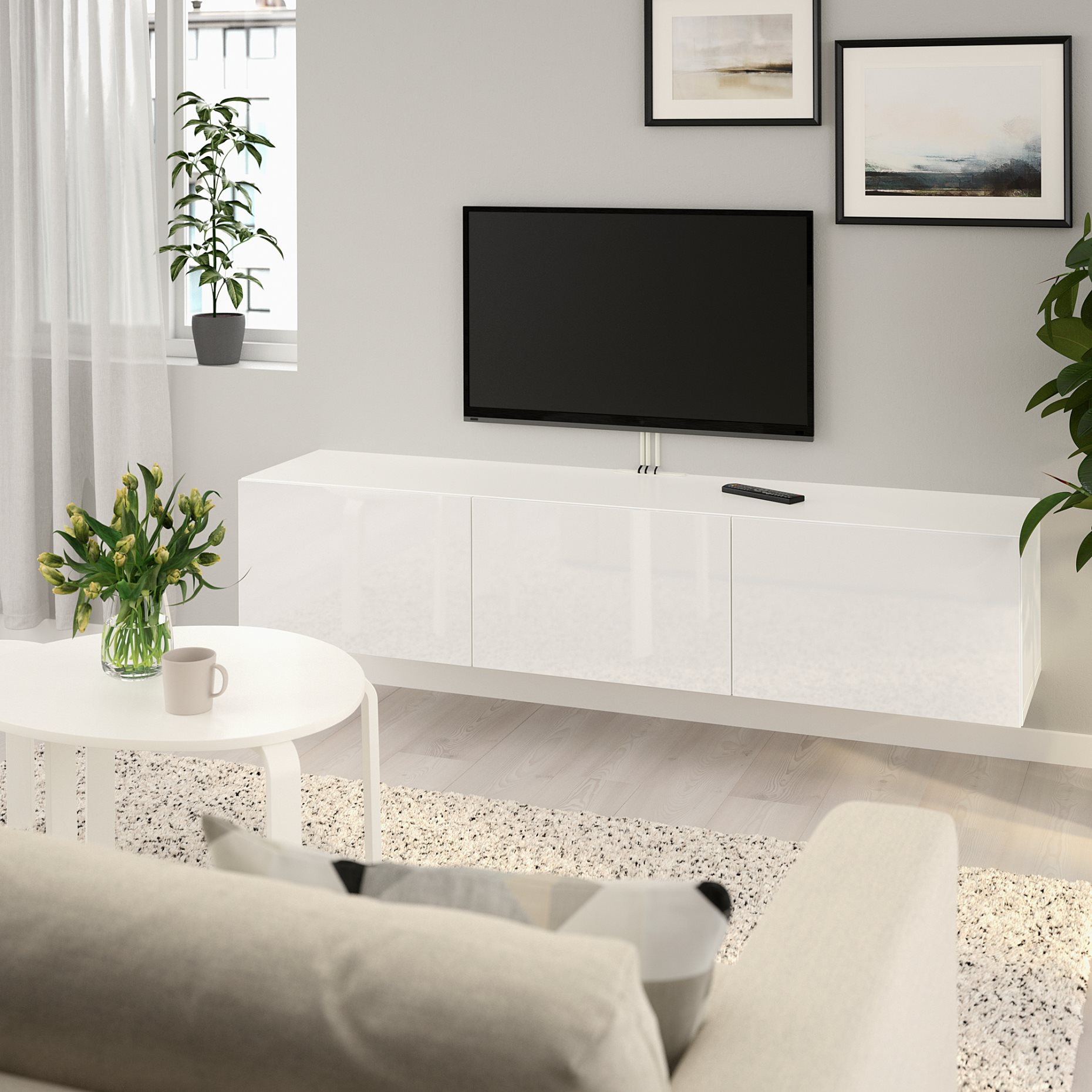 BESTÅ, TV bench with doors, 180x42x38 cm, 193.307.03