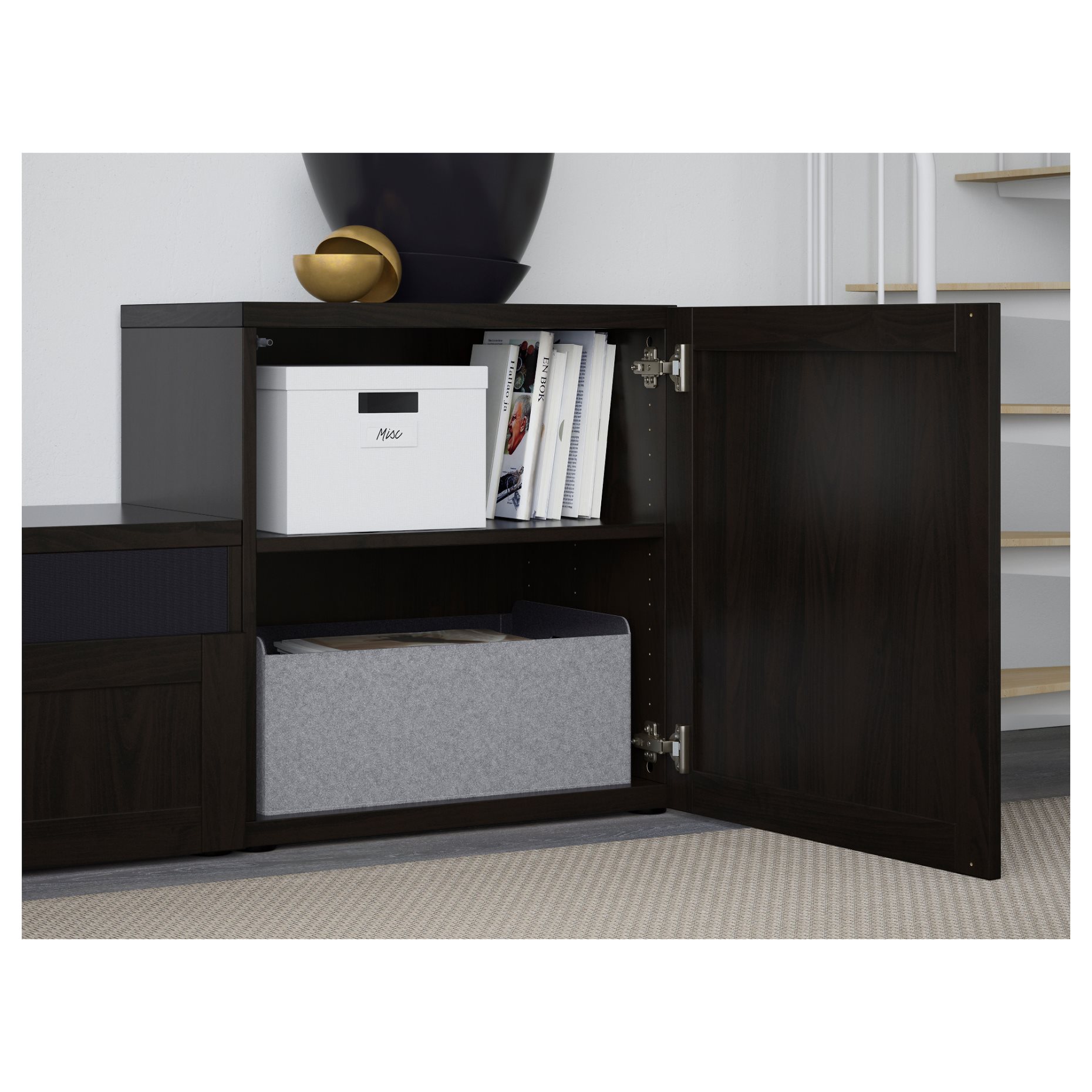 BESTÅ, TV storage combination/glass doors/drawers soft closing, 300x42x211 cm, 194.069.29