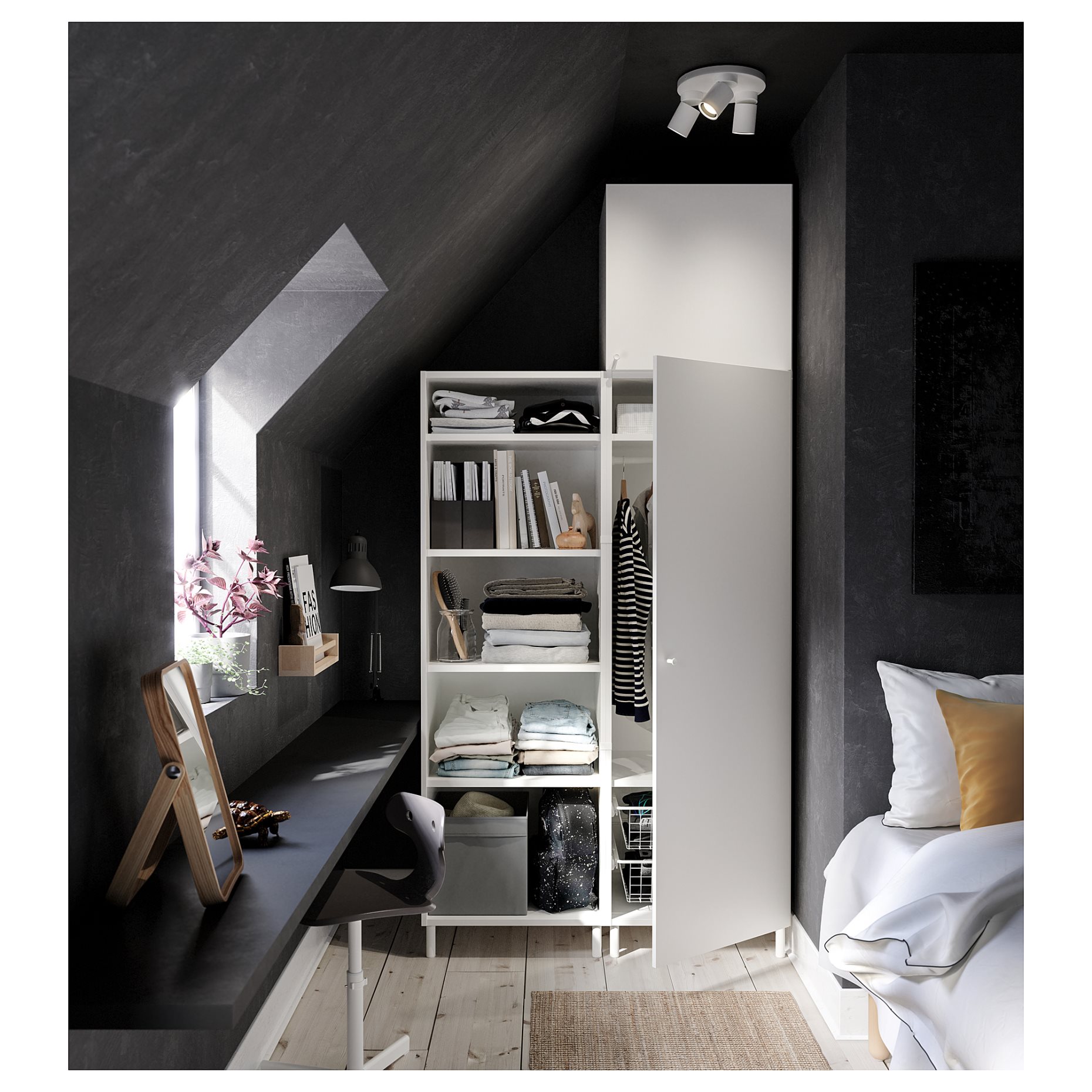 PLATSA, wardrobe with 2 doors, 120X57X251, 294.243.48