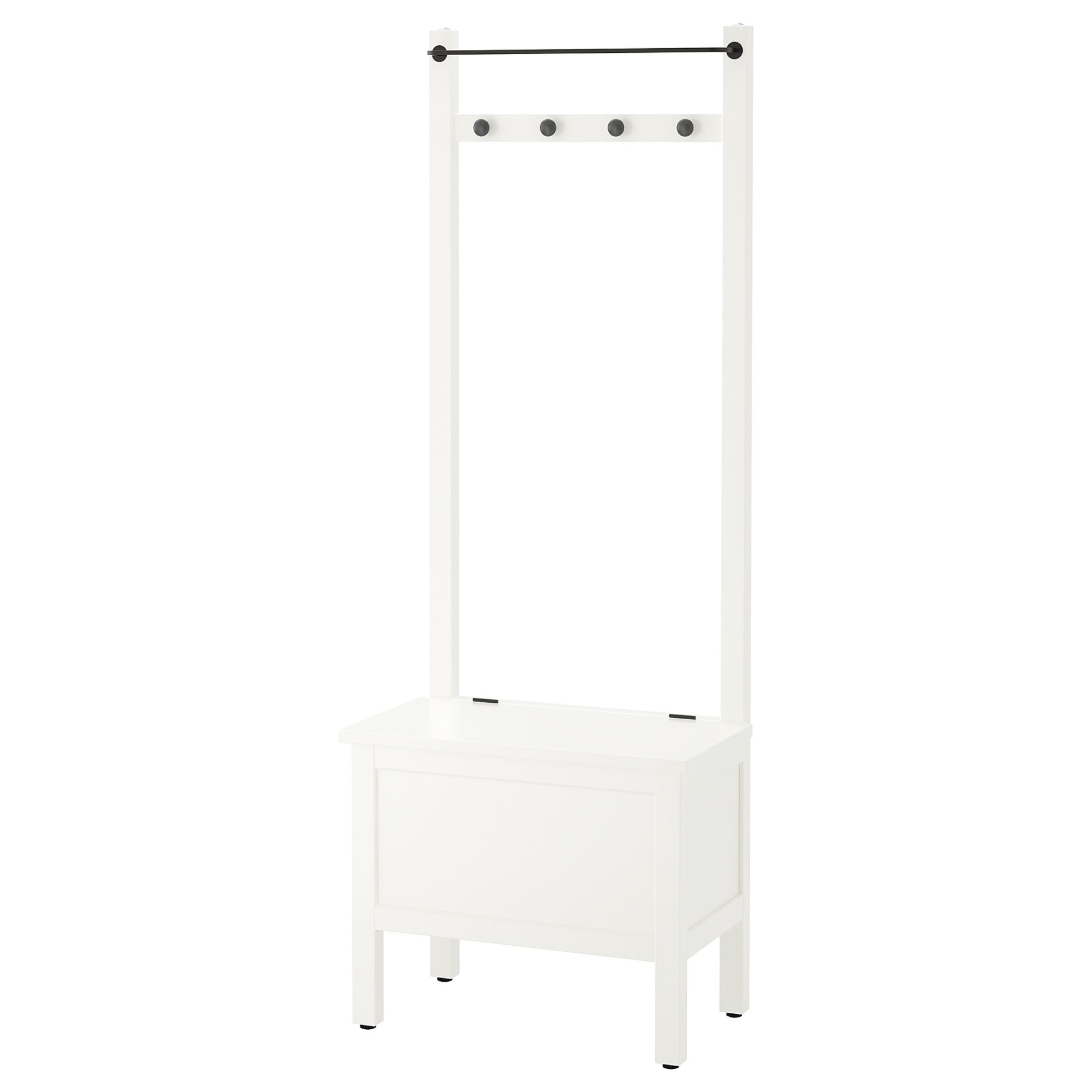 HEMNES, storage bench with towel rail/4 hooks, 303.966.55