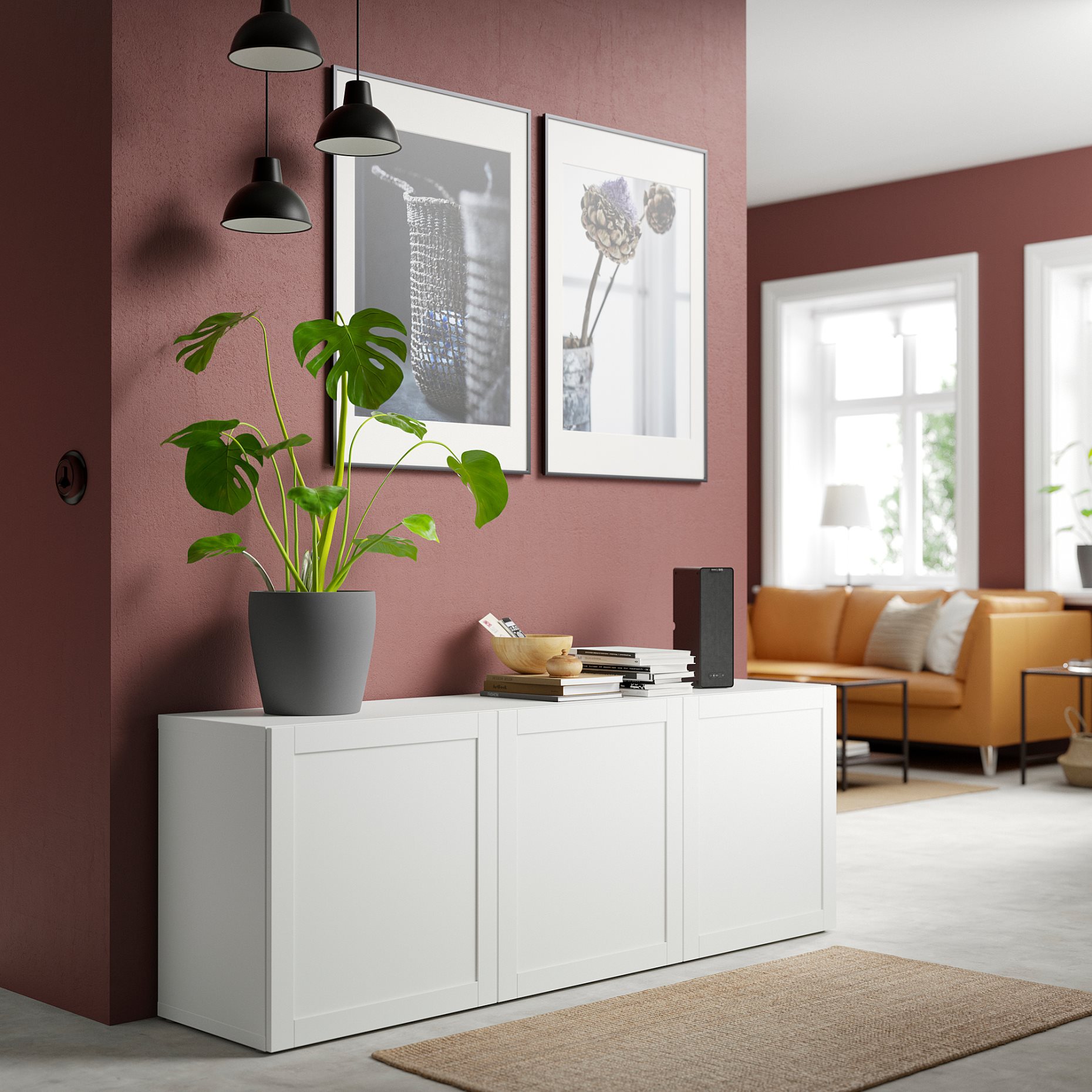 BESTÅ, σύνθεση αποθήκευσης με πόρτες, 180x42x65 cm, 393.250.03