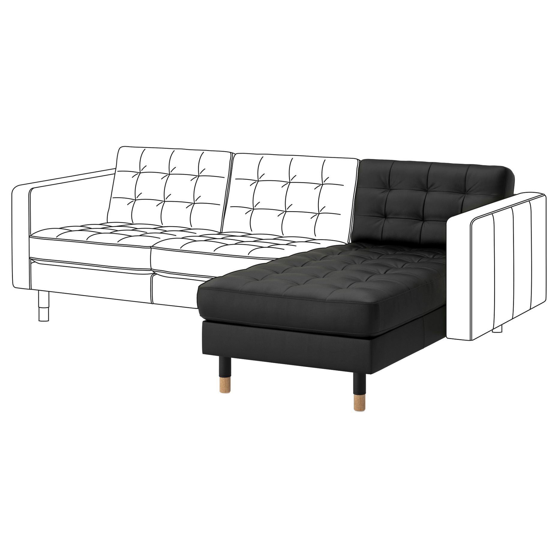 LANDSKRONA, chaise longue, add-on unit, 491.240.37