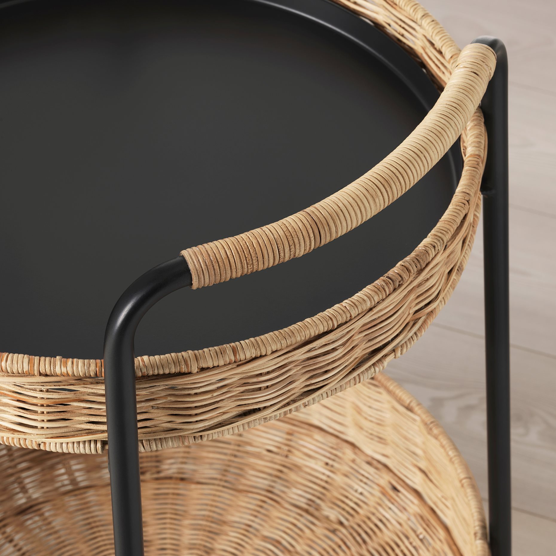 LUBBAN, trolley table with storage, rattan, 504.343.07