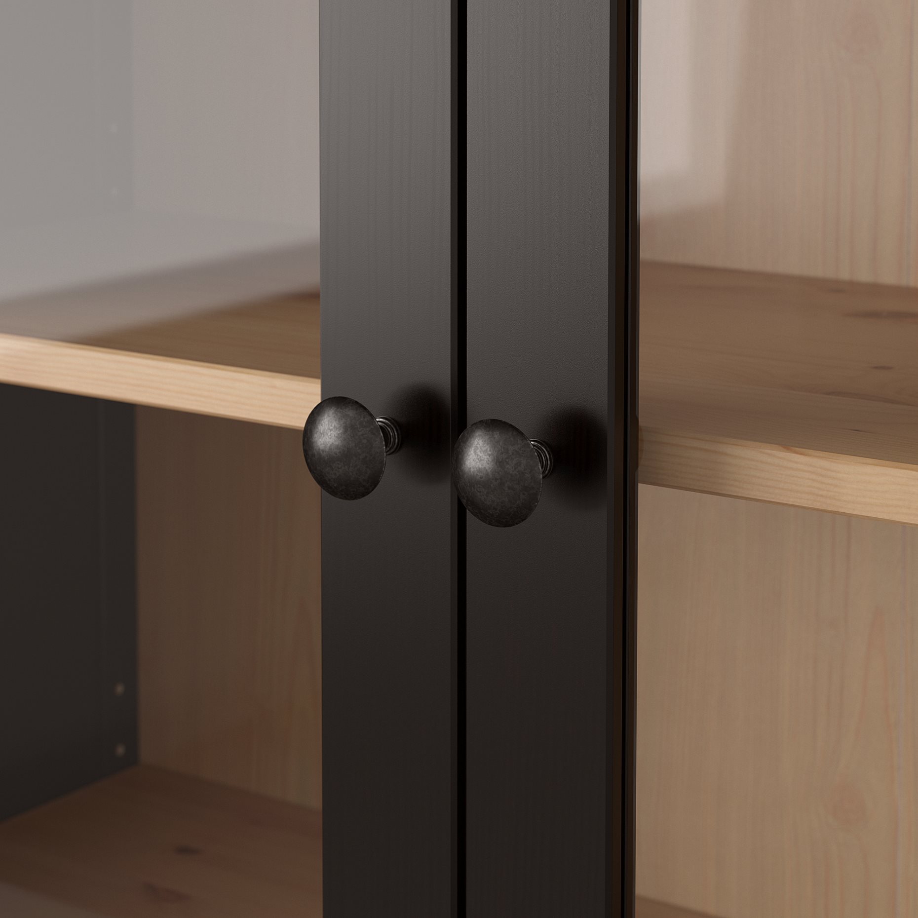 HEMNES, ντουλάπι 3 συρτάρια, γυάλινη πόρτα, 504.522.97