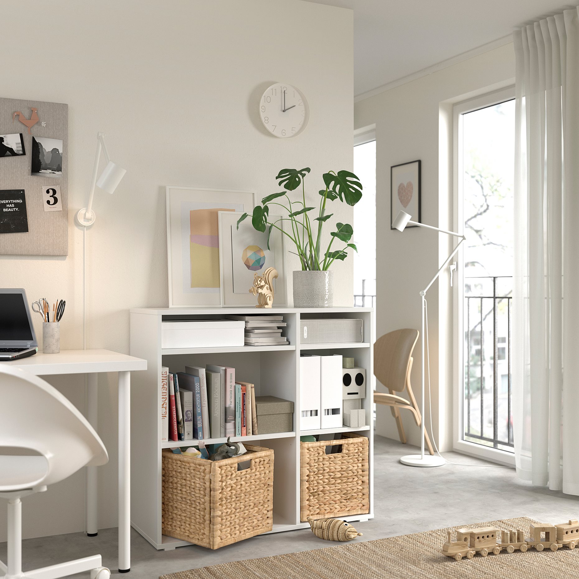 VIHALS, shelving unit with 4 shelves, 95x37x90 cm, 504.832.89