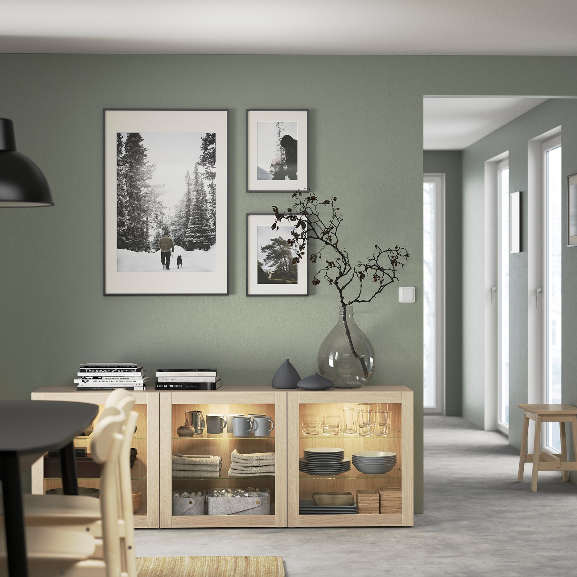 BESTÅ, σύνθεση αποθήκευσης με πόρτες, 180x42x65 cm, 593.250.40