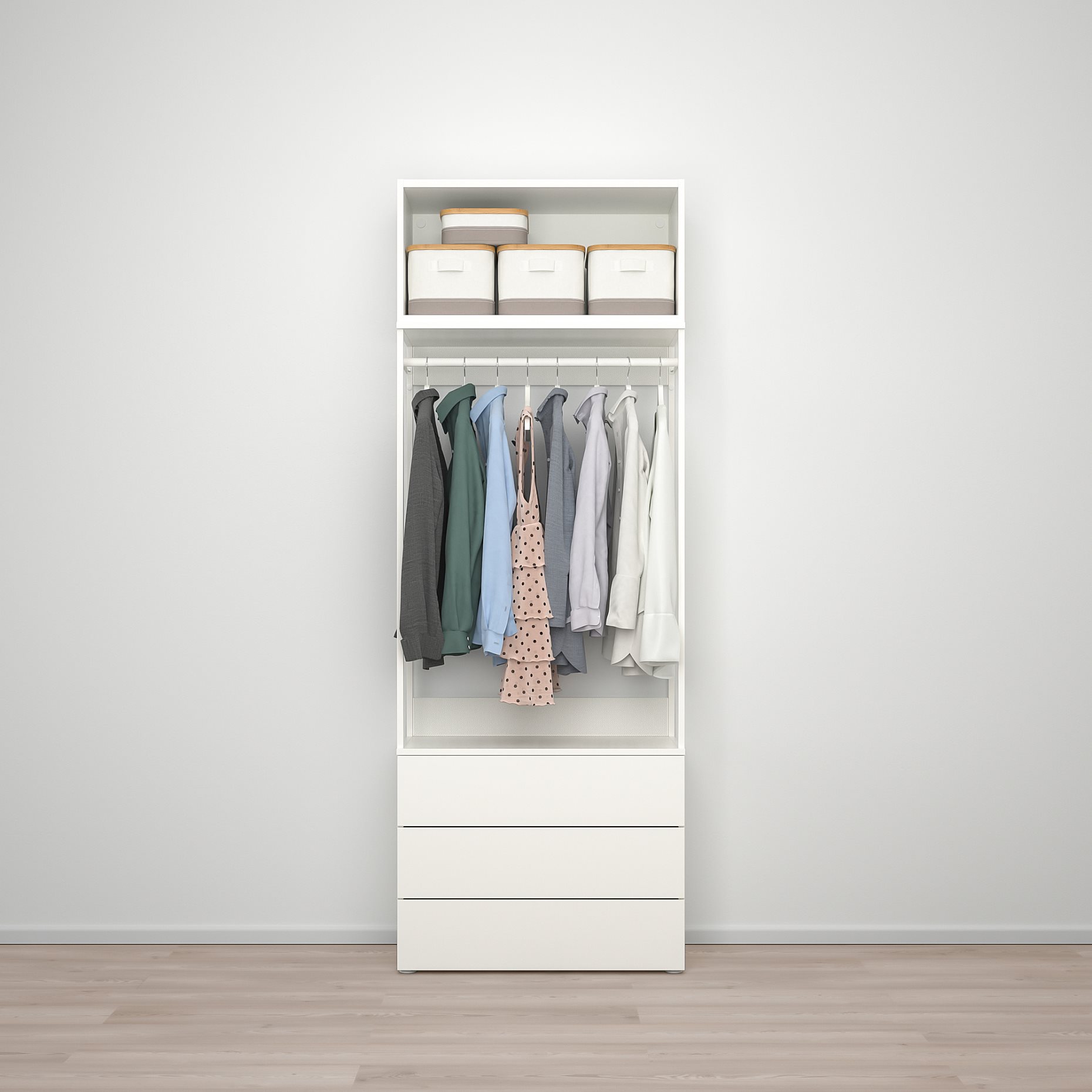 PLATSA, wardrobe with 2 doors/3 drawers, 80X42X221 cm, 593.264.69