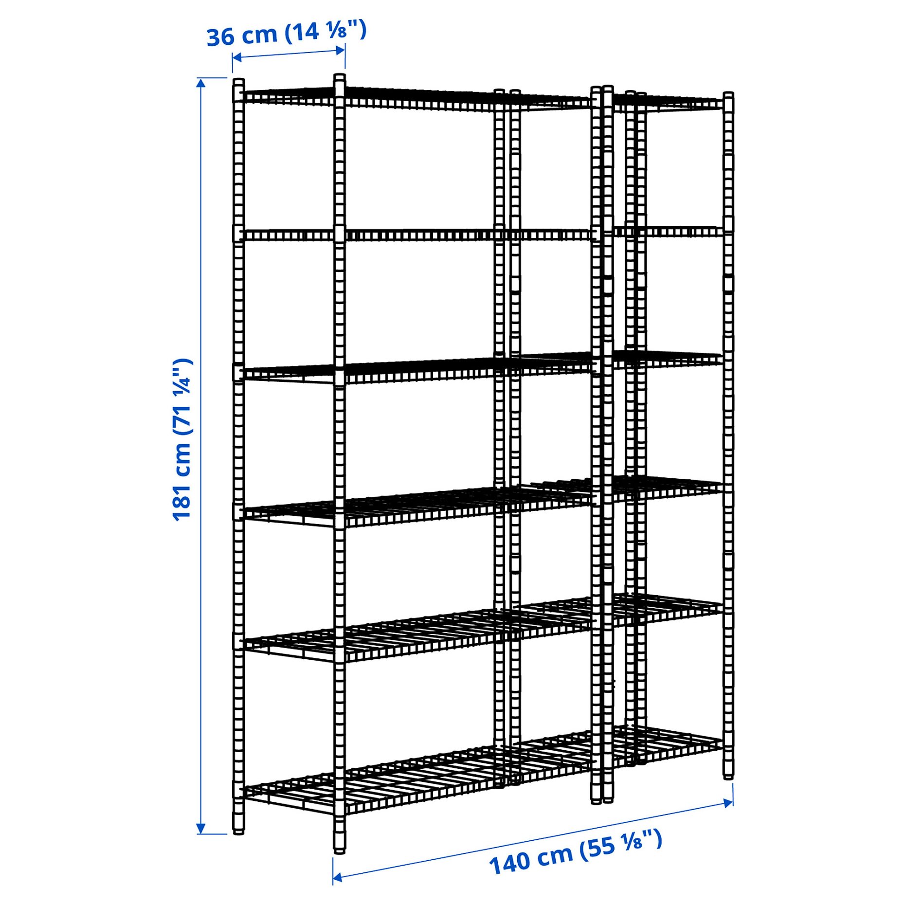 OMAR, 2 shelf sections, 598.290.88